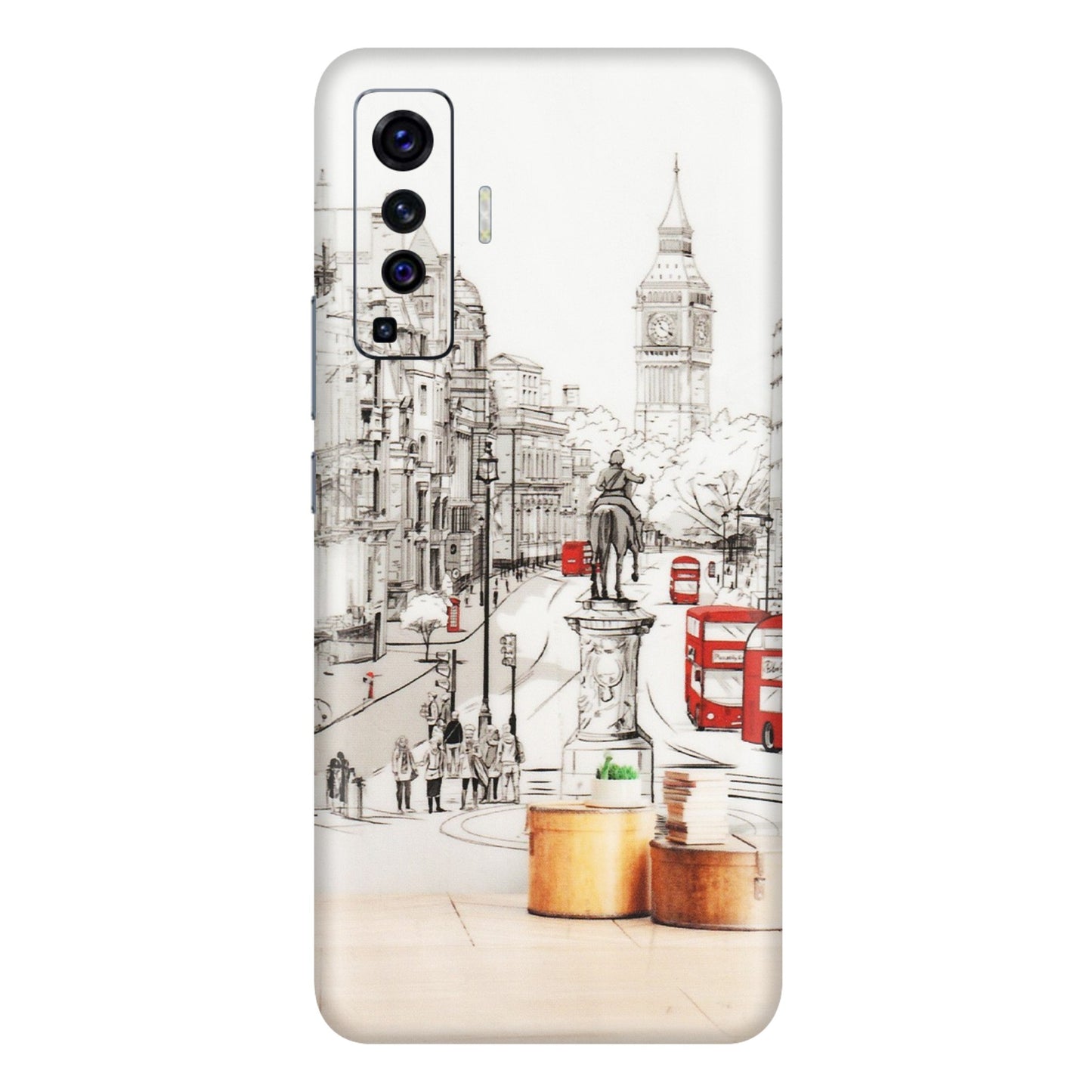 VIVO Z/V/X/T/U/S Series Phone Skins (All Models) - London Street - Transparent Finish (T-02) Vivo X50