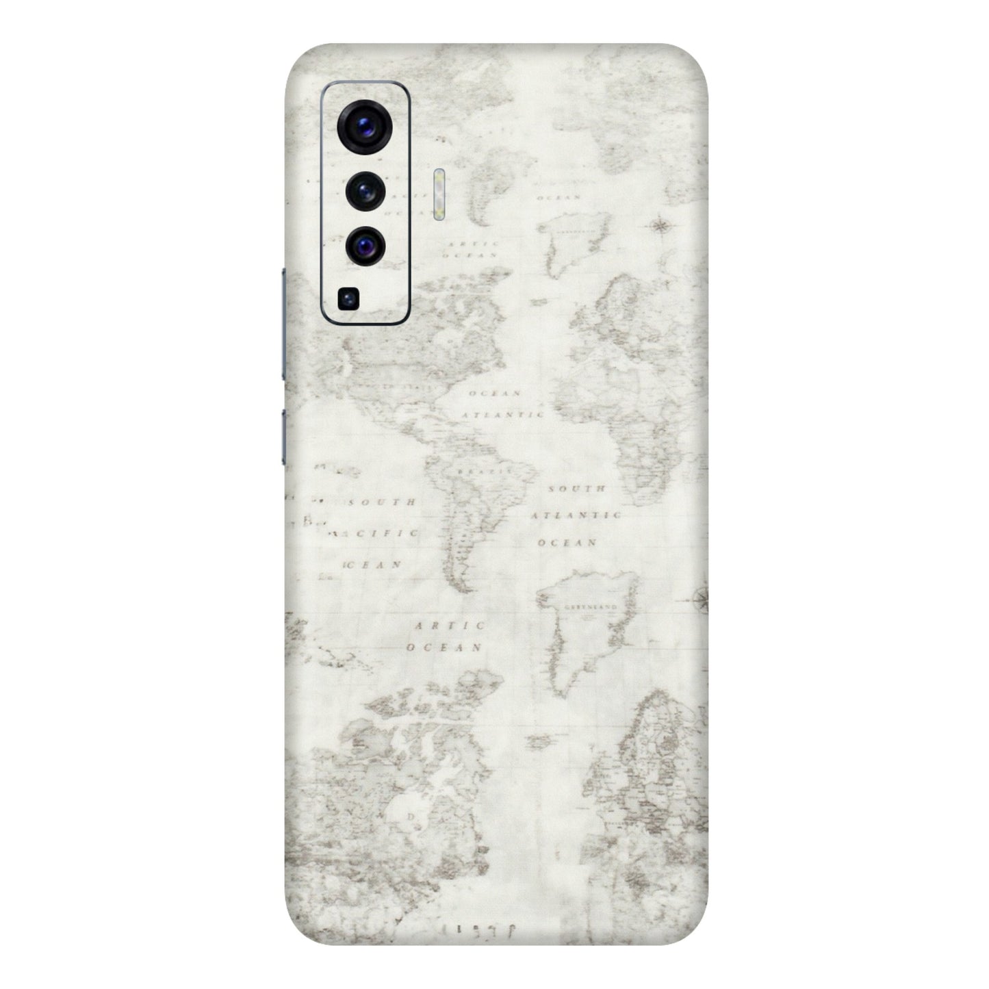 VIVO Z/V/X/T/U/S Series Phone Skins (All Models) - World Travel Map - Transparent Finish (T-04) Vivo X50