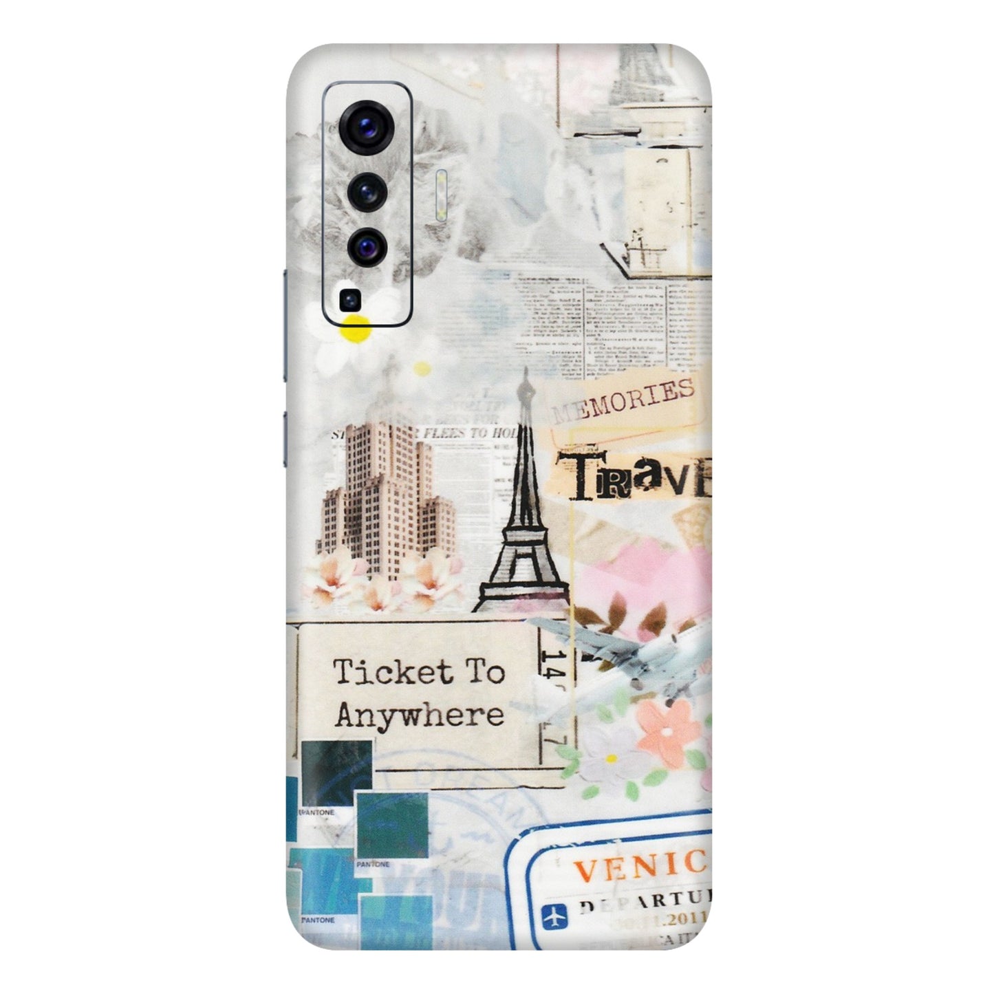 VIVO Z/V/X/T/U/S Series Phone Skins (All Models) - Travel Memories - Transparent Finish (T-09) Vivo X50