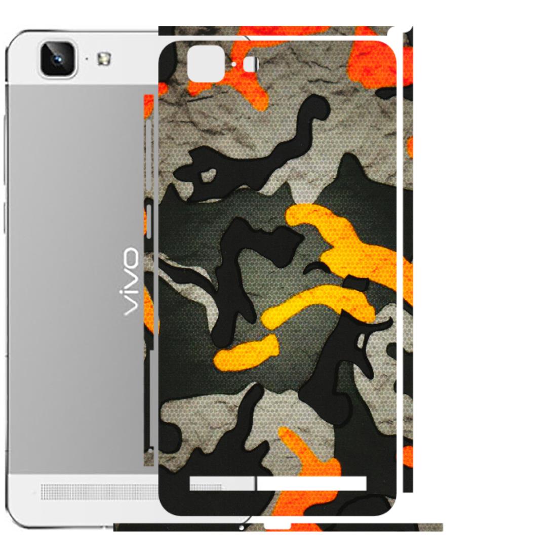 VIVO Z/V/X/T/U/S Series Phone Skins (All Models) - Orange Camouflage - 3D Embossed Finish (L-204) Vivo X5 Max