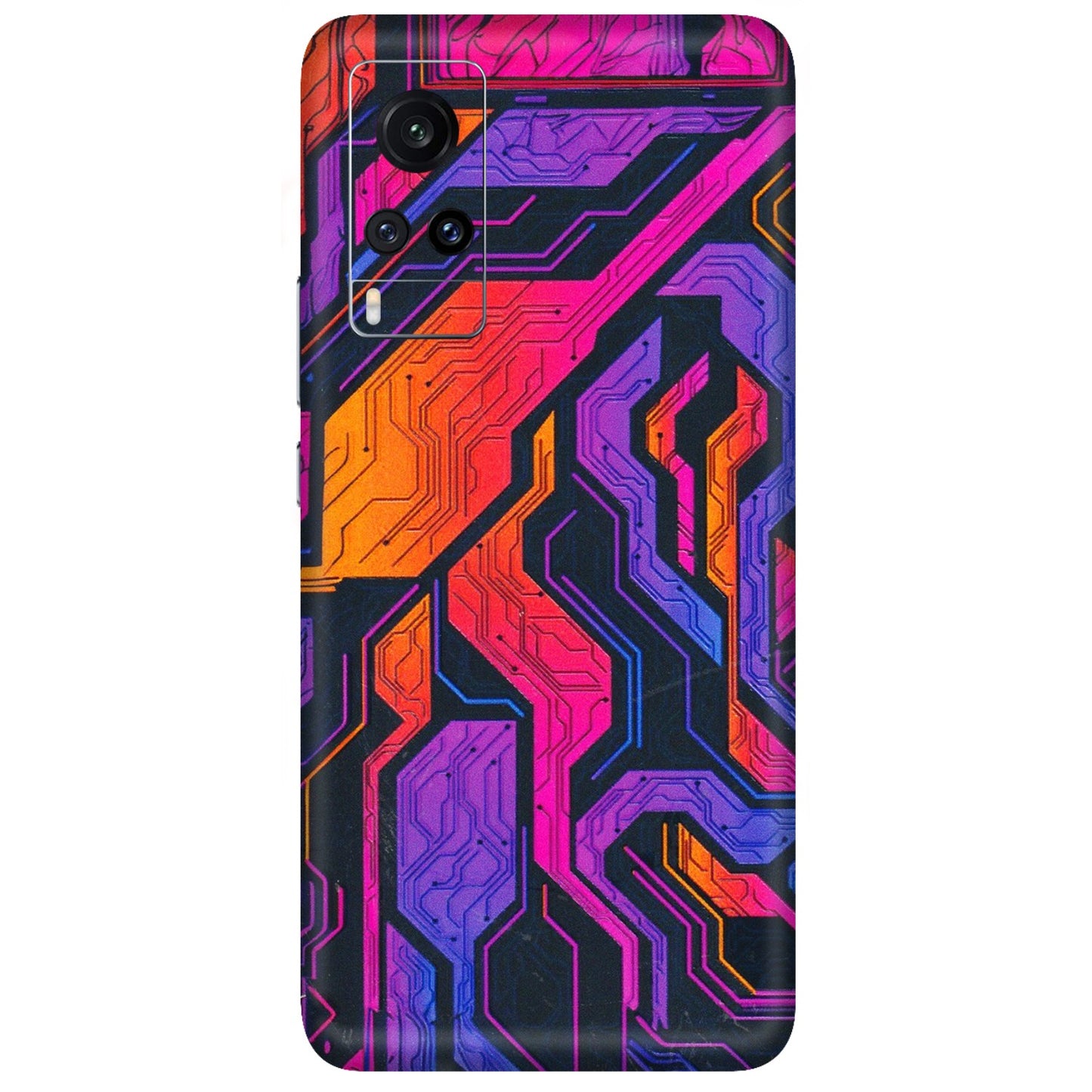 VIVO Z/V/X/T/U/S Series Phone Skins (All Models) - Tech Circuits Futuristic - 3D Embossed Finish (L-07) Vivo X60