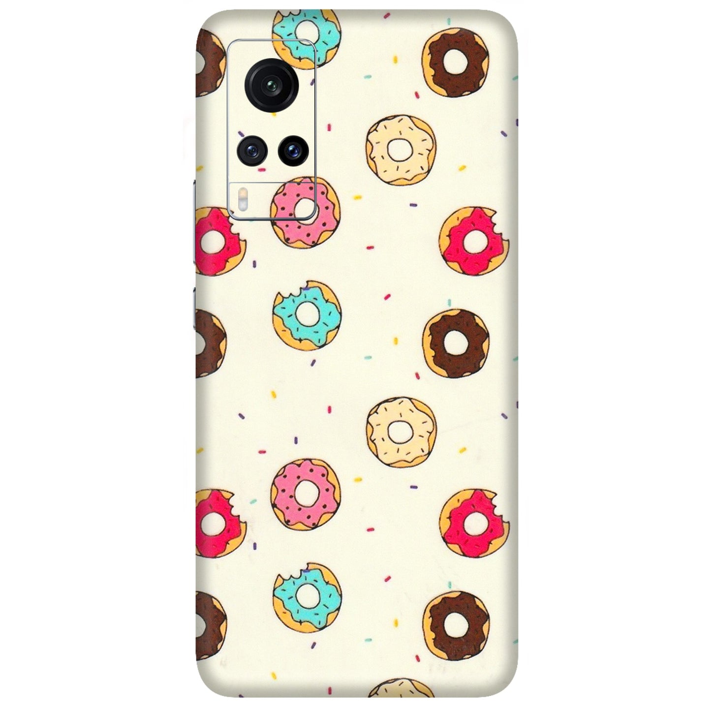 VIVO Z/V/X/T/U/S Series Phone Skins (All Models) - Mini Donuts Doodle Art - 3D Embossed Finish (L-122) Vivo X60