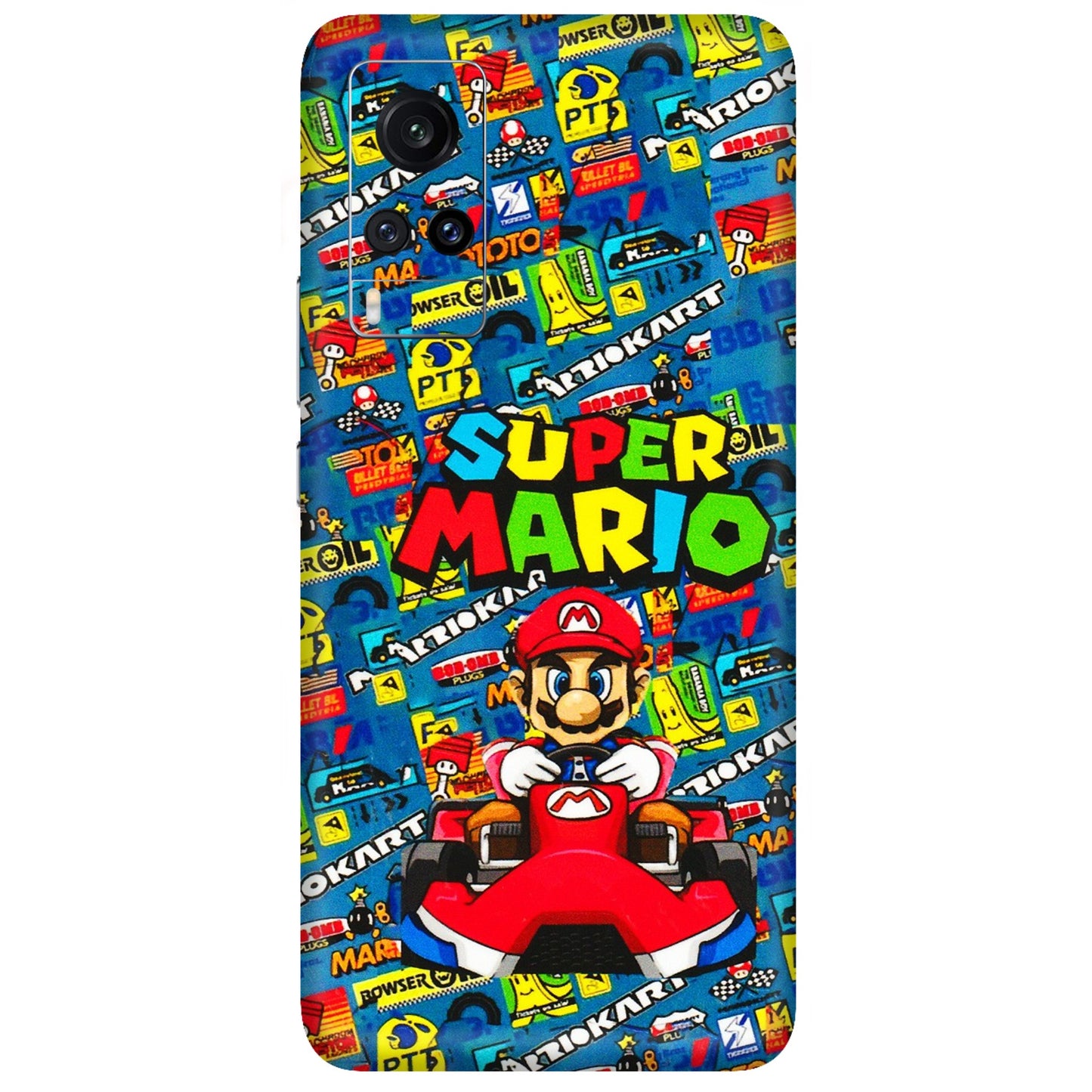 VIVO Z/V/X/T/U/S Series Phone Skins (All Models) - Super Mario Kart - 3D Embossed Finish (L-140) Vivo X60