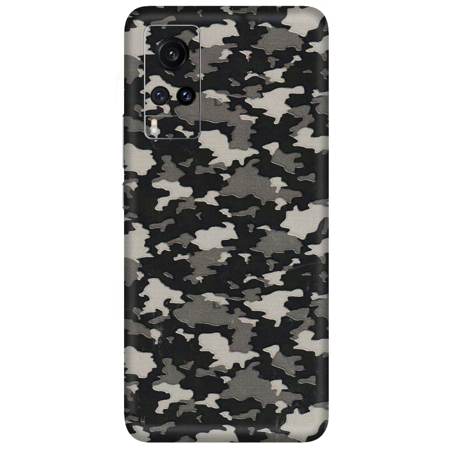 VIVO Z/V/X/T/U/S Series Phone Skins (All Models) - Black/Grey Camoflaunge - 3D Embossed Finish (L-142) Vivo X60