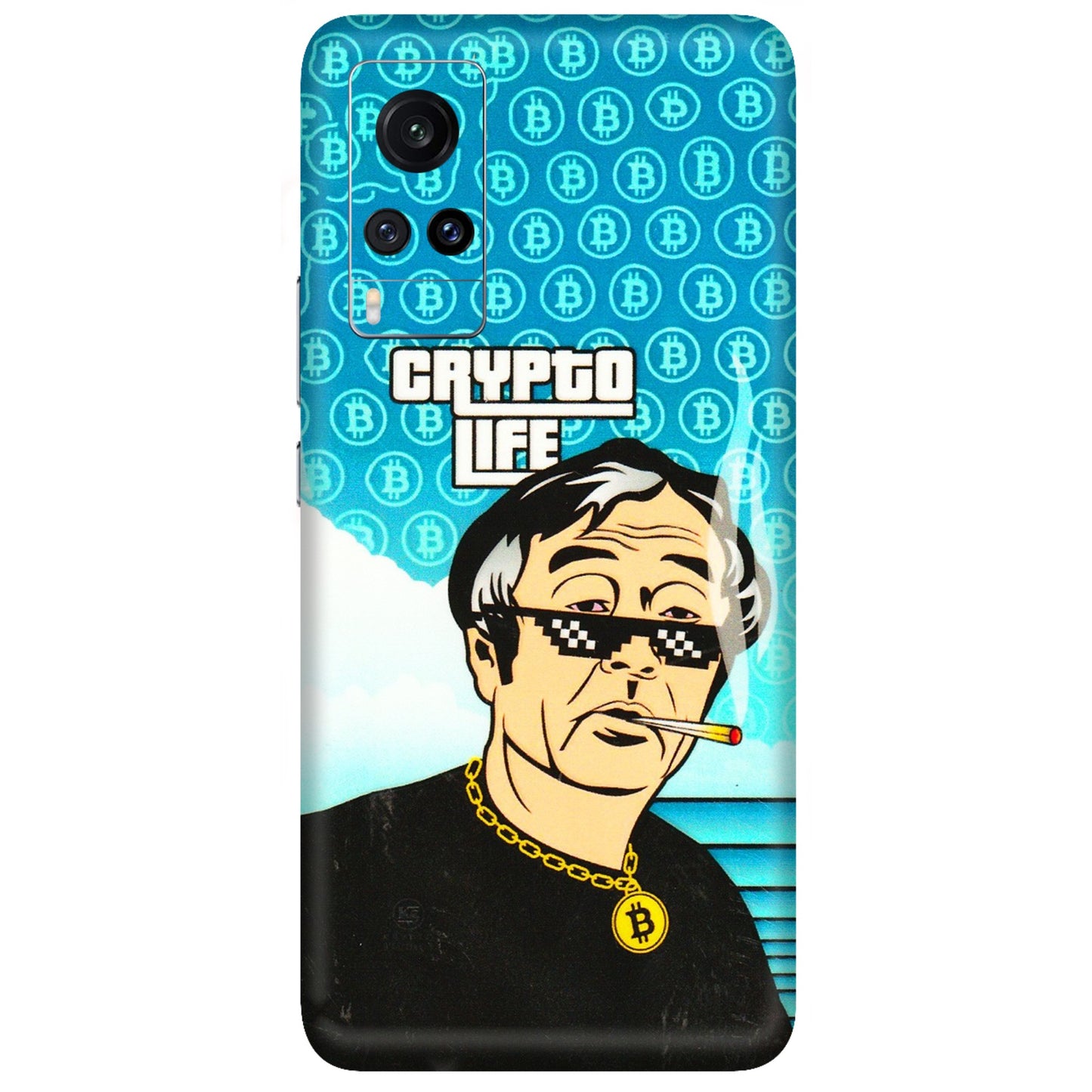 VIVO Z/V/X/T/U/S Series Phone Skins (All Models) - Crypto Thug Life - 3D Embossed Finish (L-179) Vivo X60