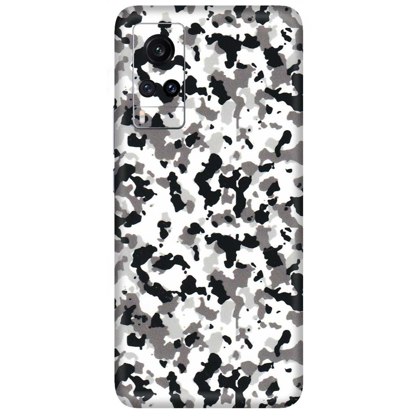 VIVO Z/V/X/T/U/S Series Phone Skins (All Models) - White Black Camouflage - 3D Embossed Finish (L-18) Vivo X60