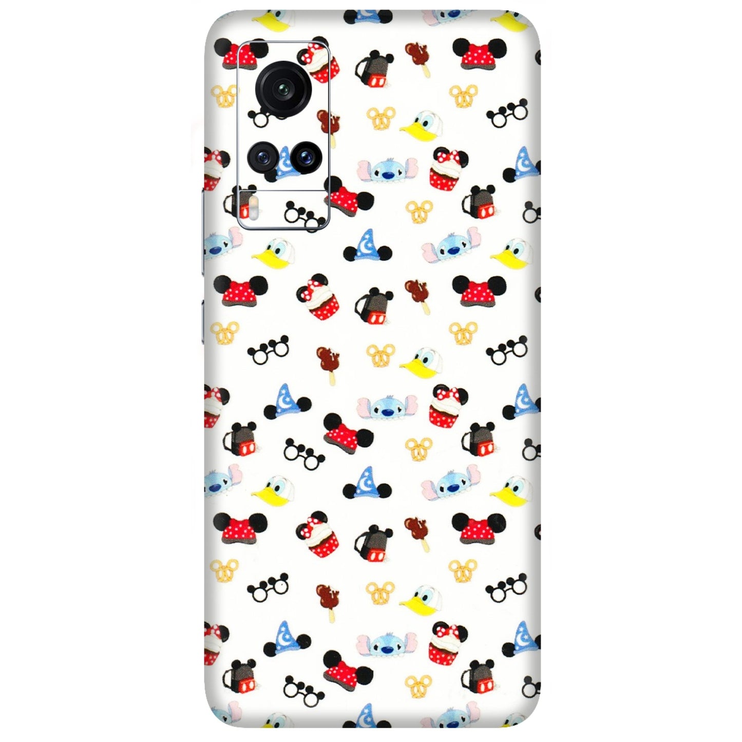 VIVO Z/V/X/T/U/S Series Phone Skins (All Models) - Minnie Mouse & Donald Doodles s - 3D Embossed Finish (L-194) Vivo X60