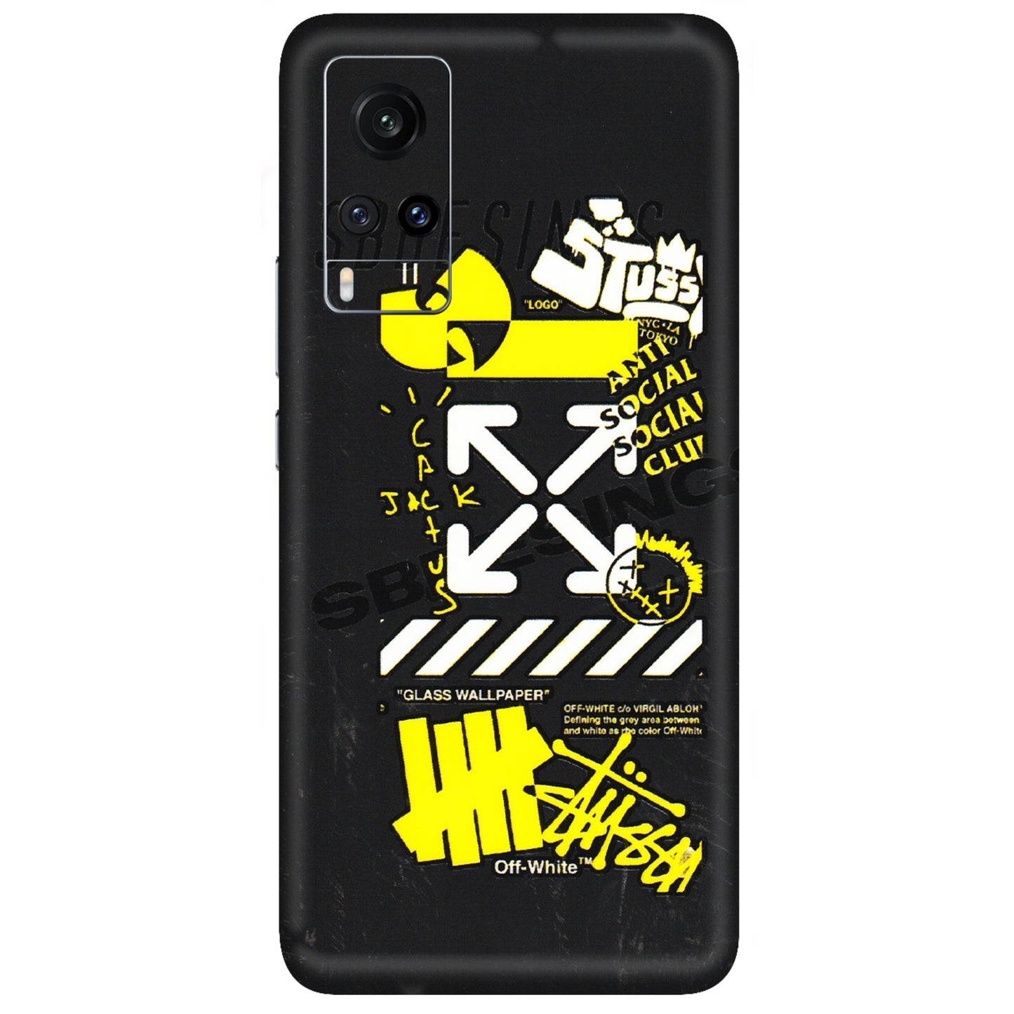 VIVO Z/V/X/T/U/S Series Phone Skins (All Models) - Anti Social Graffiti - 3D Embossed Finish (L-198) Vivo X60