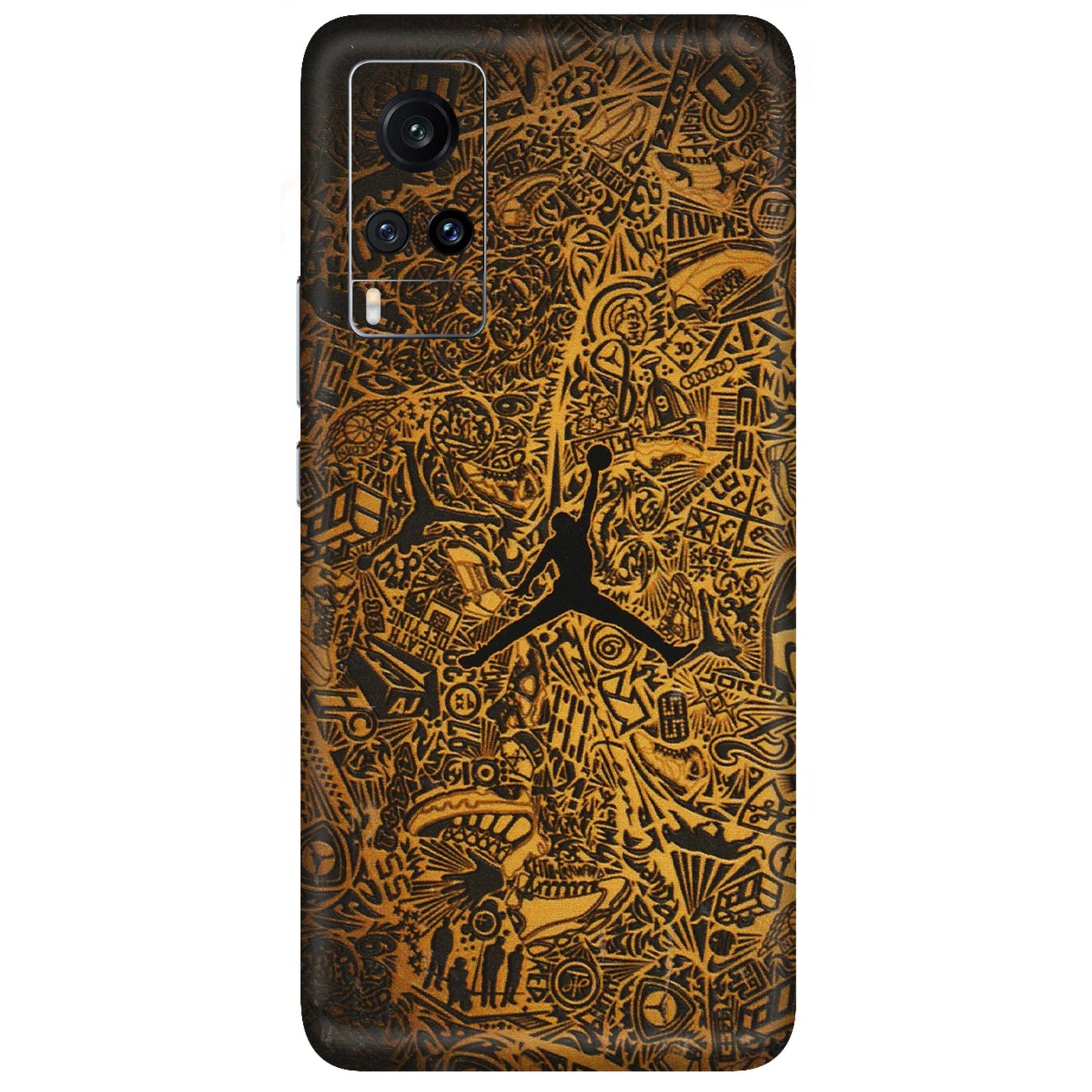 VIVO Z/V/X/T/U/S Series Phone Skins (All Models) - Premium Gold Basketball Player - 3D Embossed Finish (L-236) Vivo X60