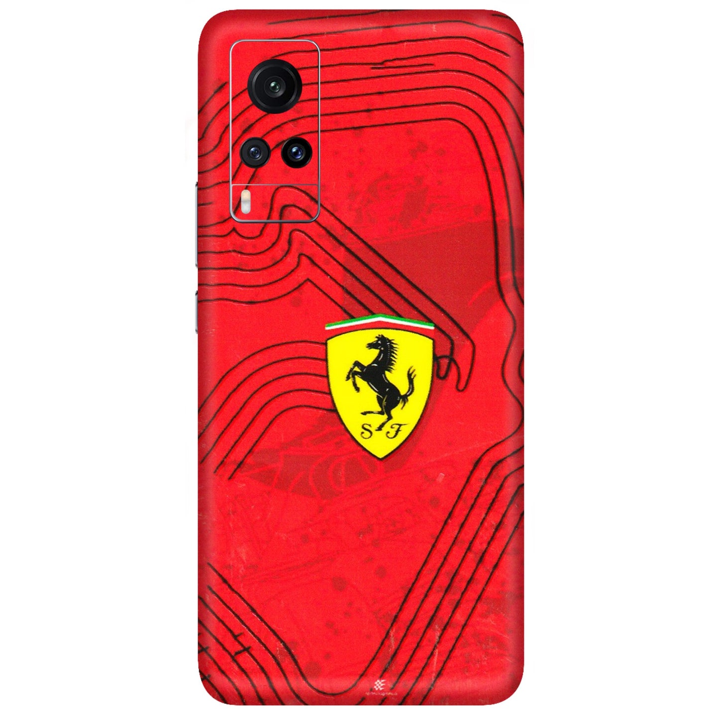 VIVO Z/V/X/T/U/S Series Phone Skins (All Models) - Red Ferrari Logo Stylish - 3D Embossed Finish (L-238) Vivo X60