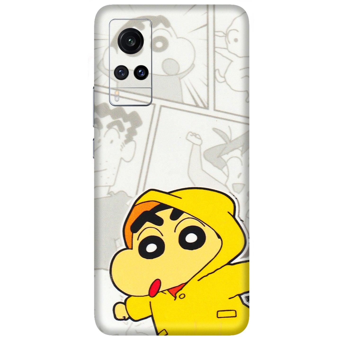 VIVO Z/V/X/T/U/S Series Phone Skins (All Models) - Yellow Shinchan Comic - 3D Embossed Finish (L-246) Vivo X60