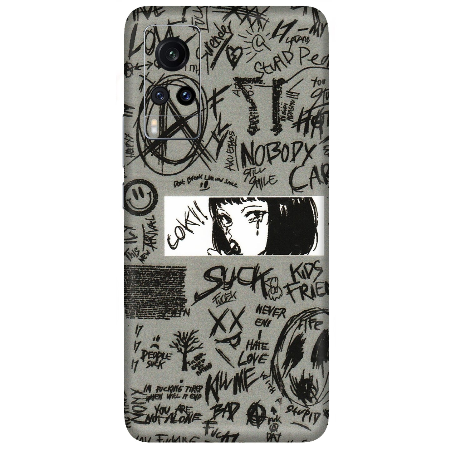 VIVO Z/V/X/T/U/S Series Phone Skins (All Models) - Never Have Love Anime - 3D Embossed Finish (L-260) Vivo X60