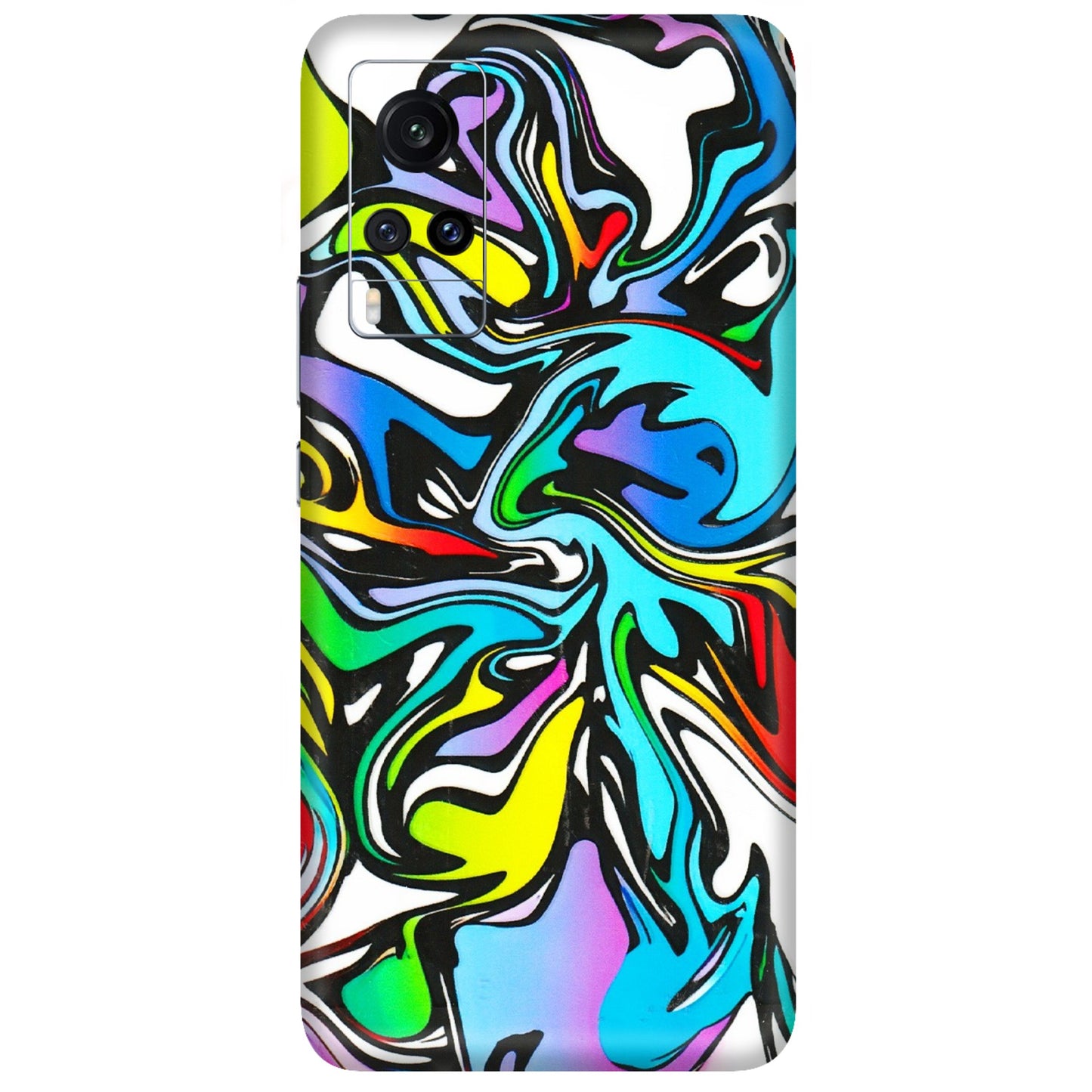 VIVO Z/V/X/T/U/S Series Phone Skins (All Models) - Abstract Colour Paints - 3D Embossed Finish (L-271) Vivo X60