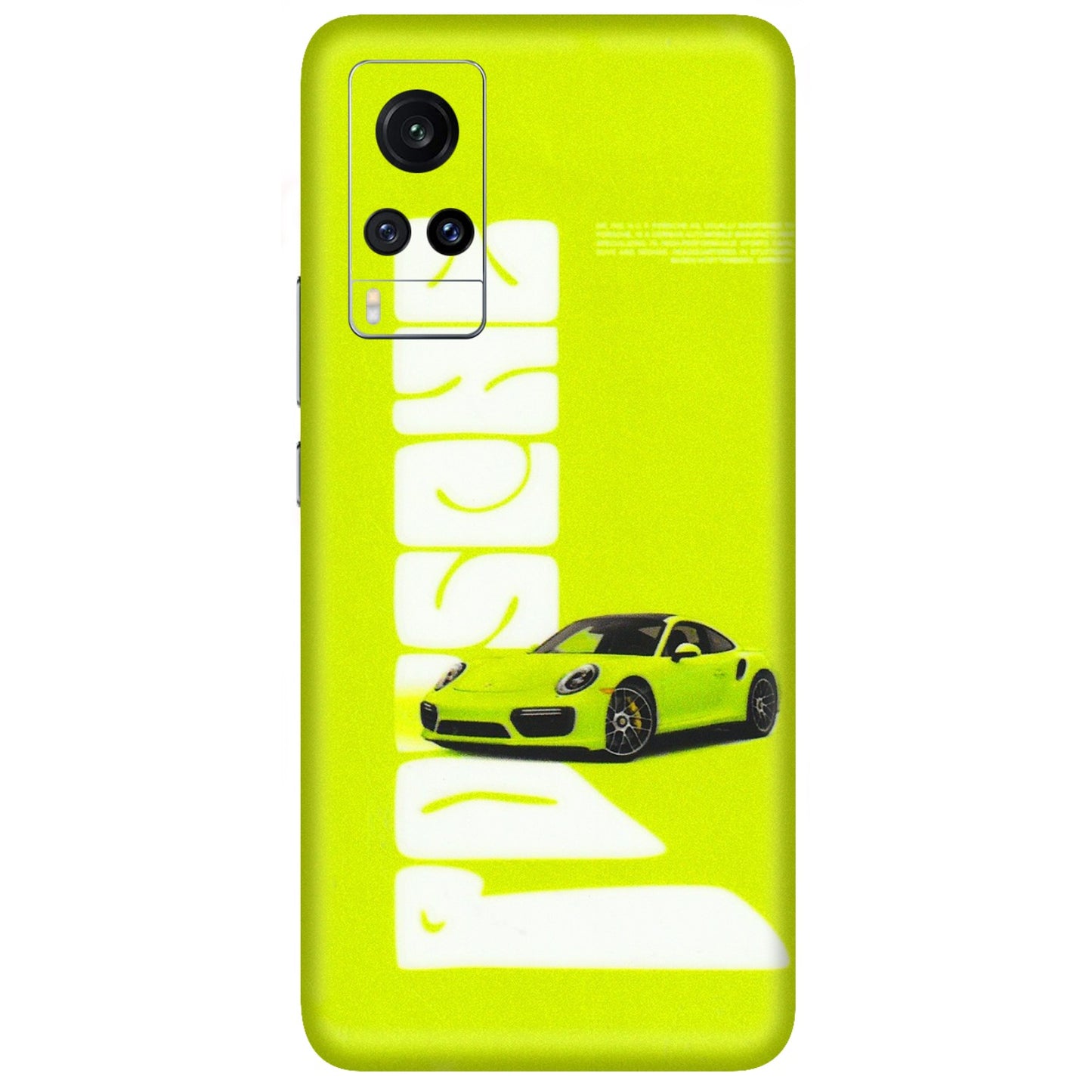 VIVO Z/V/X/T/U/S Series Phone Skins (All Models) - Lime Green Porche - 3D Embossed Finish (L-30) Vivo X60