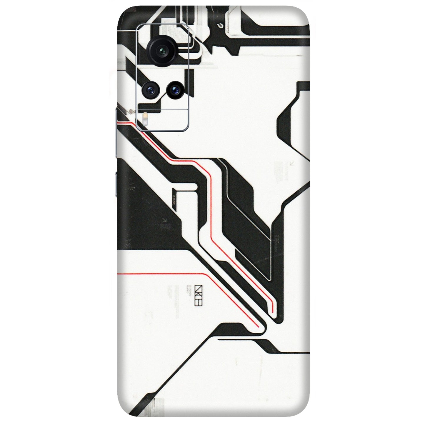 VIVO Z/V/X/T/U/S Series Phone Skins (All Models) - White Techy Logo - 3D Embossed Finish (L-312) Vivo X60