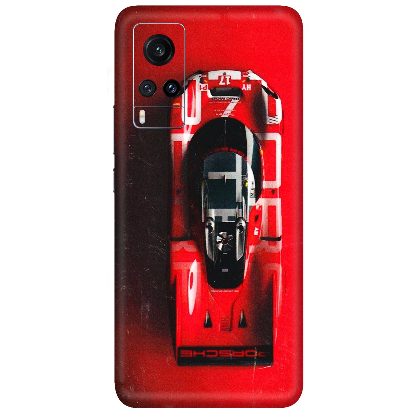 VIVO Z/V/X/T/U/S Series Phone Skins (All Models) - Red Porsche Car Logo - 3D Embossed Finish (L-315) Vivo X60