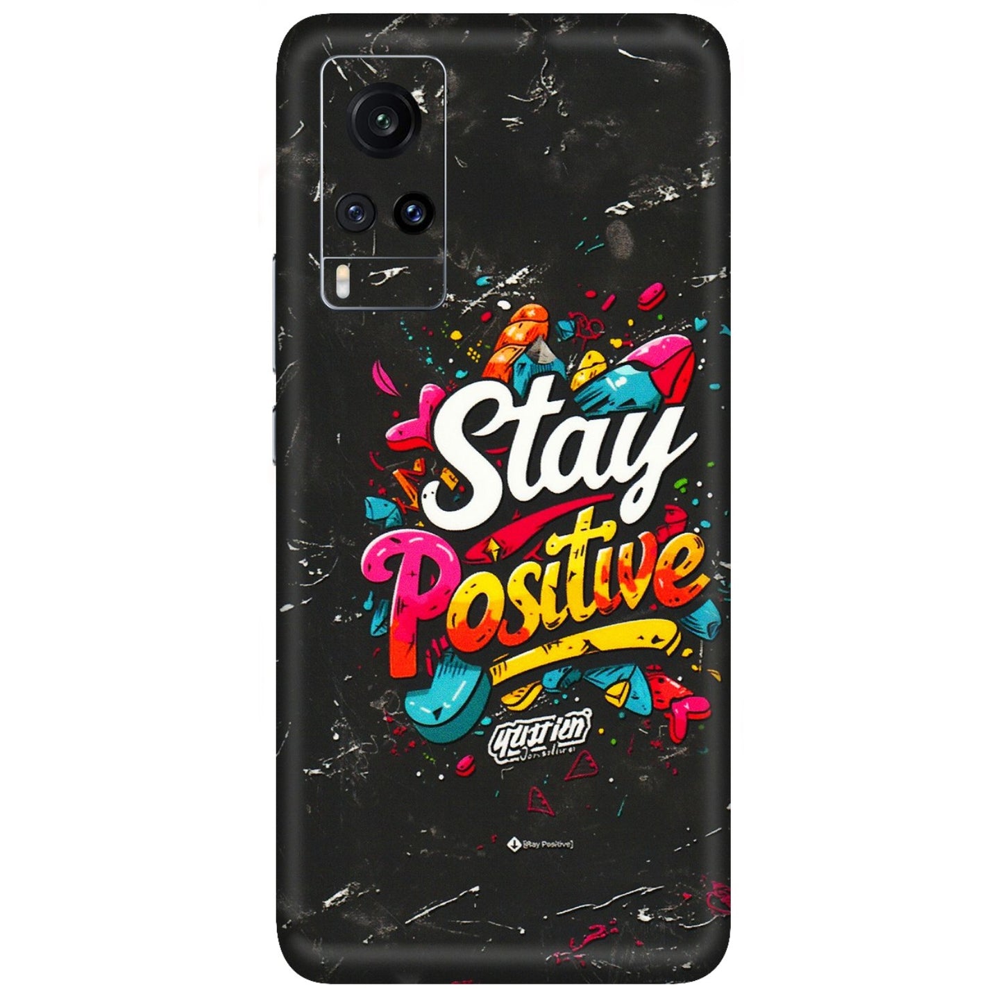VIVO Z/V/X/T/U/S Series Phone Skins (All Models) - Stay Positive Black - 3D Embossed Finish (L-31) Vivo X60