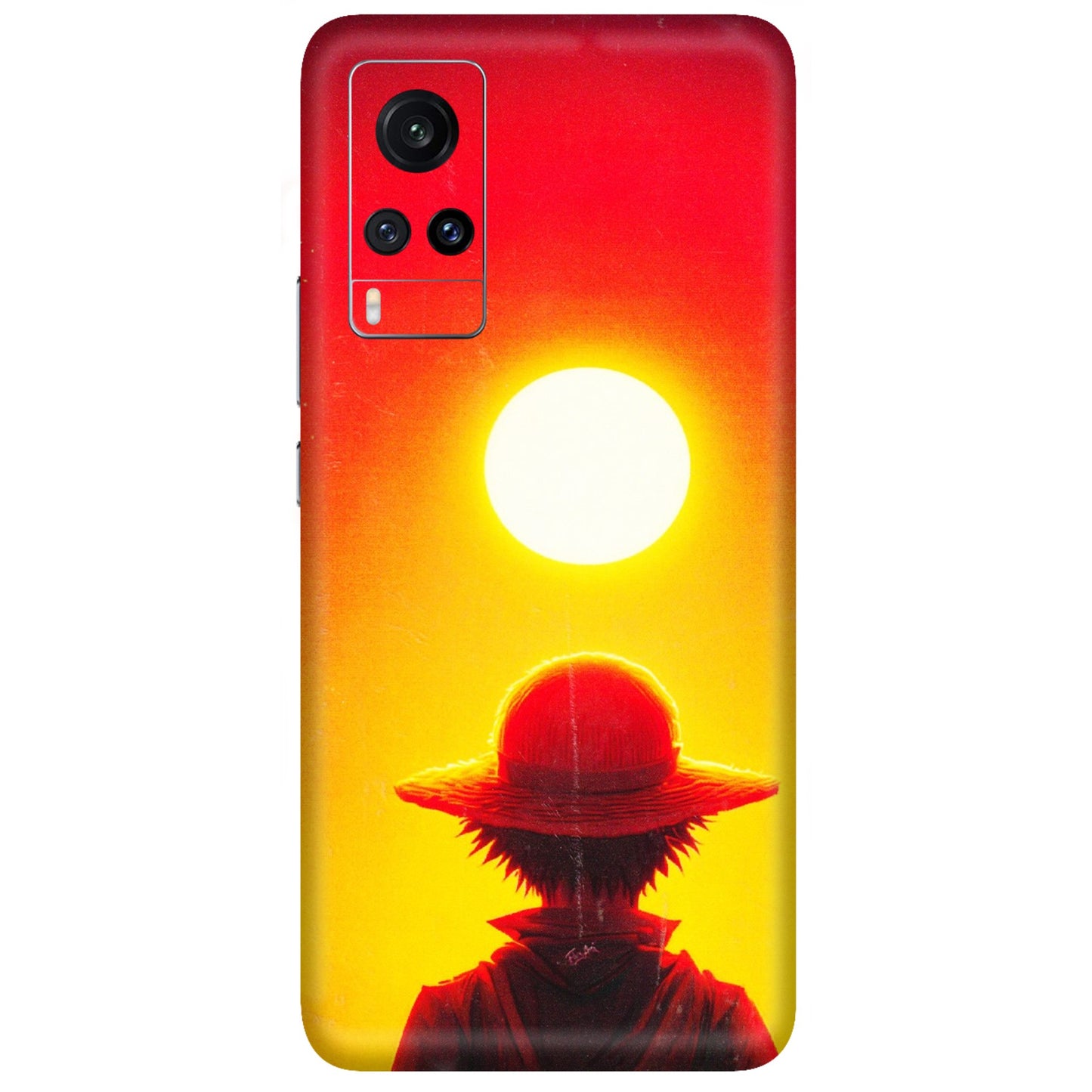 VIVO Z/V/X/T/U/S Series Phone Skins (All Models) - Cool Sunset With Monkey D.Luffy Anime - 3D Embossed Finish (L-329) Vivo X60