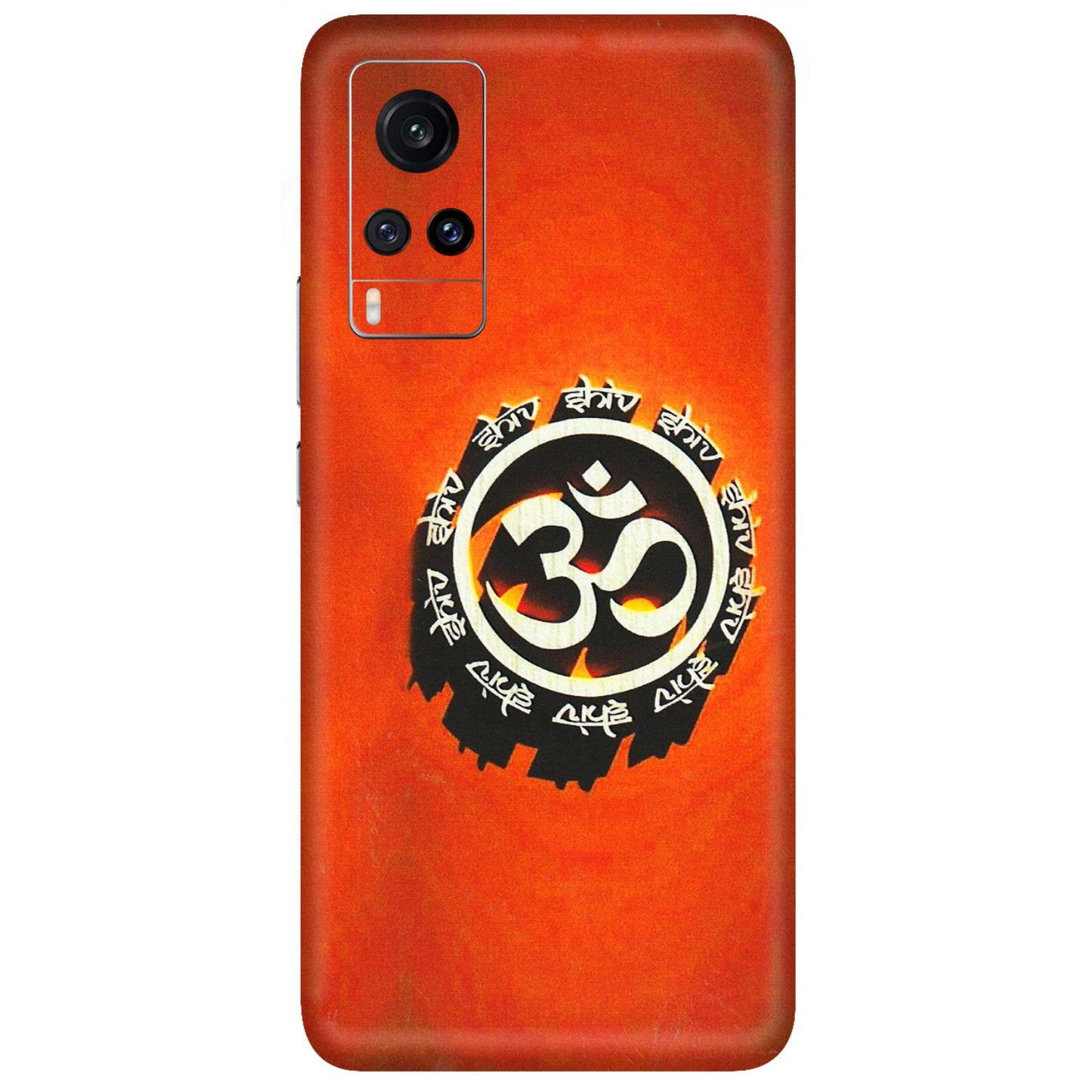 VIVO Z/V/X/T/U/S Series Phone Skins (All Models) - Aum Shiv Orange - 3D Embossed Finish (L-32) Vivo X60
