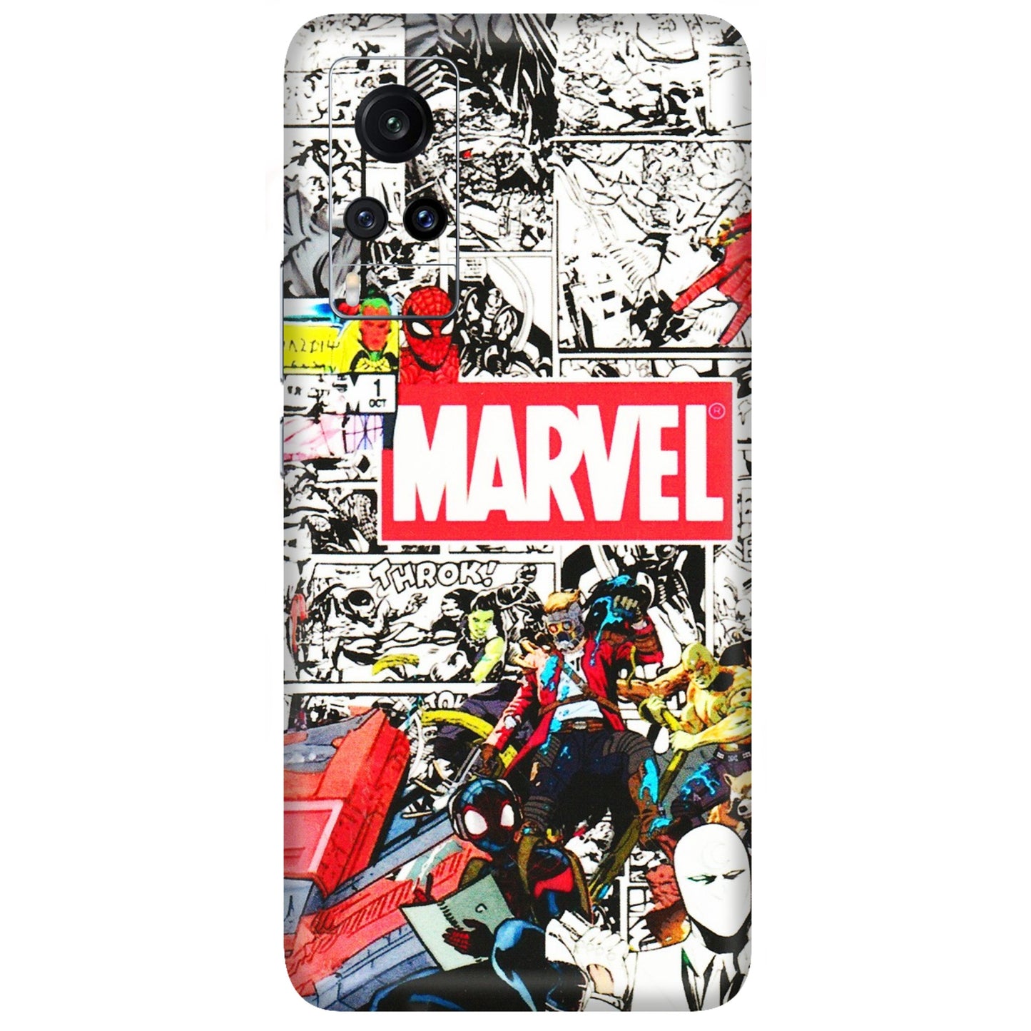 VIVO Z/V/X/T/U/S Series Phone Skins (All Models) - Marvel Colorful Comic - 3D Embossed Finish (L-64) Vivo X60