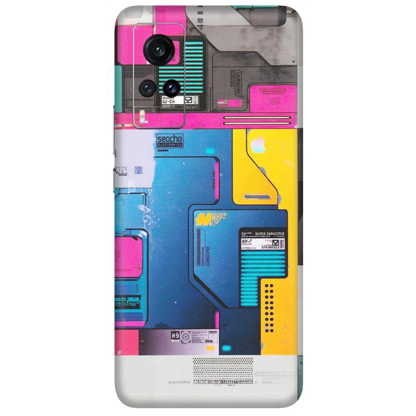 VIVO Z/V/X/T/U/S Series Phone Skins (All Models) - Colourfull Motherboard Internals - Matte Finish (M-55) Vivo X60