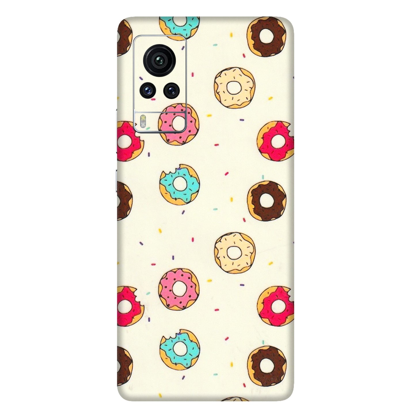 VIVO Z/V/X/T/U/S Series Phone Skins (All Models) - Mini Donuts Doodle Art - 3D Embossed Finish (L-122) Vivo X60 Pro