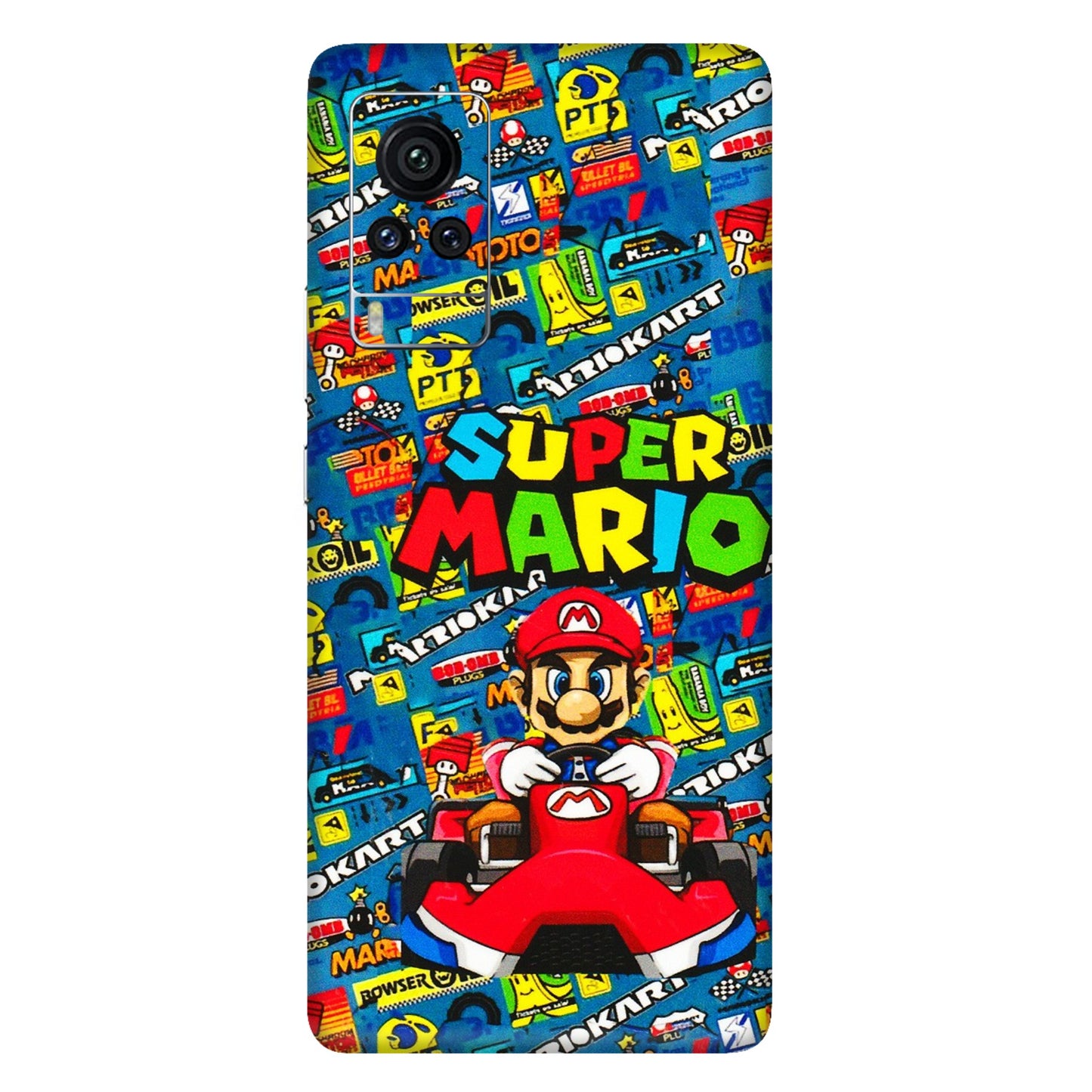 VIVO Z/V/X/T/U/S Series Phone Skins (All Models) - Super Mario Kart - 3D Embossed Finish (L-140) Vivo X60 Pro