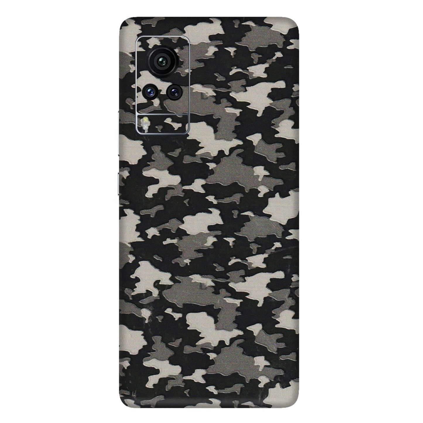 VIVO Z/V/X/T/U/S Series Phone Skins (All Models) - Black/Grey Camoflaunge - 3D Embossed Finish (L-142) Vivo X60 Pro