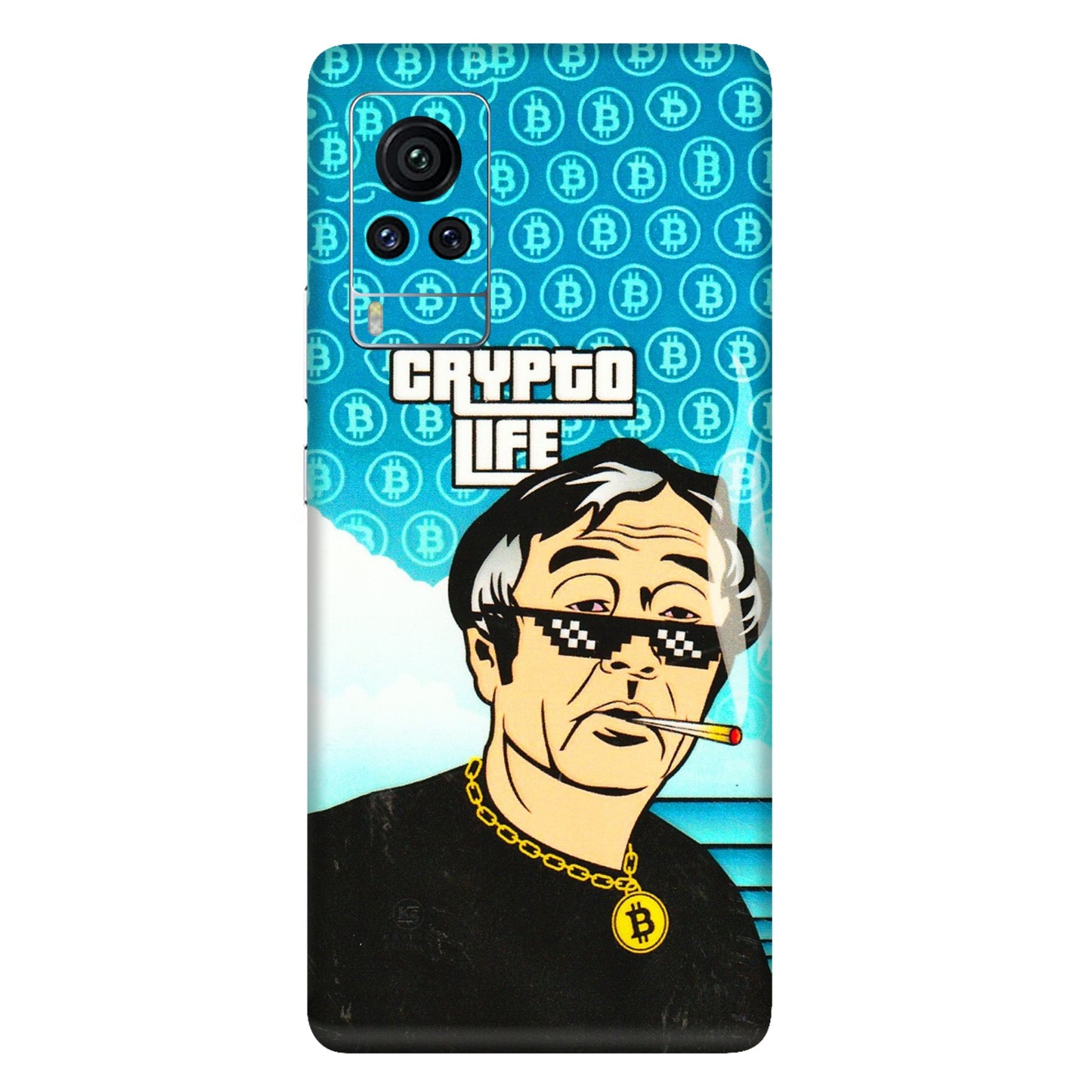 VIVO Z/V/X/T/U/S Series Phone Skins (All Models) - Crypto Thug Life - 3D Embossed Finish (L-179) Vivo X60 Pro