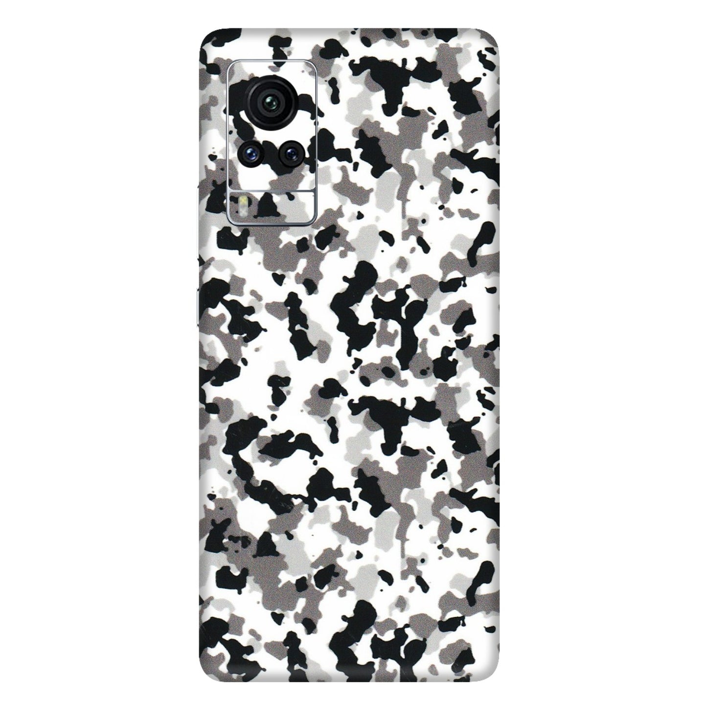 VIVO Z/V/X/T/U/S Series Phone Skins (All Models) - White Black Camouflage - 3D Embossed Finish (L-18) Vivo X60 Pro