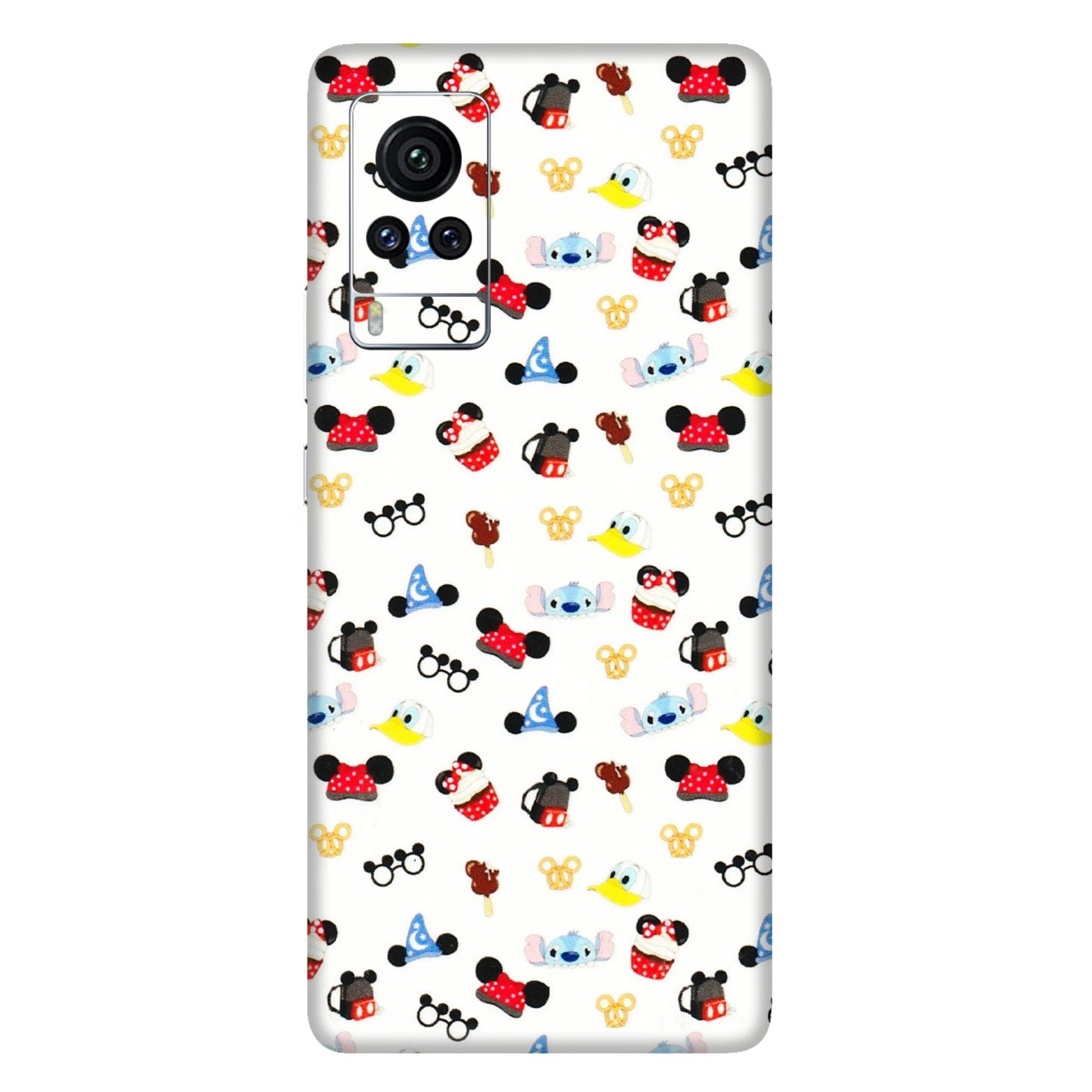 VIVO Z/V/X/T/U/S Series Phone Skins (All Models) - Minnie Mouse & Donald Doodles s - 3D Embossed Finish (L-194) Vivo X60 Pro
