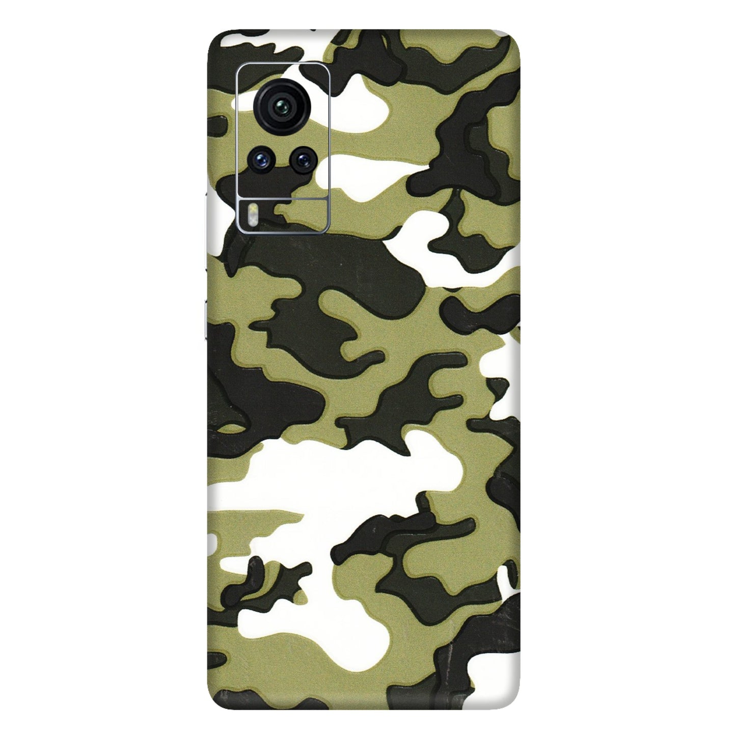 VIVO Z/V/X/T/U/S Series Phone Skins (All Models) - Camouflages White And Green - 3D Embossed Finish (L-243) Vivo X60 Pro