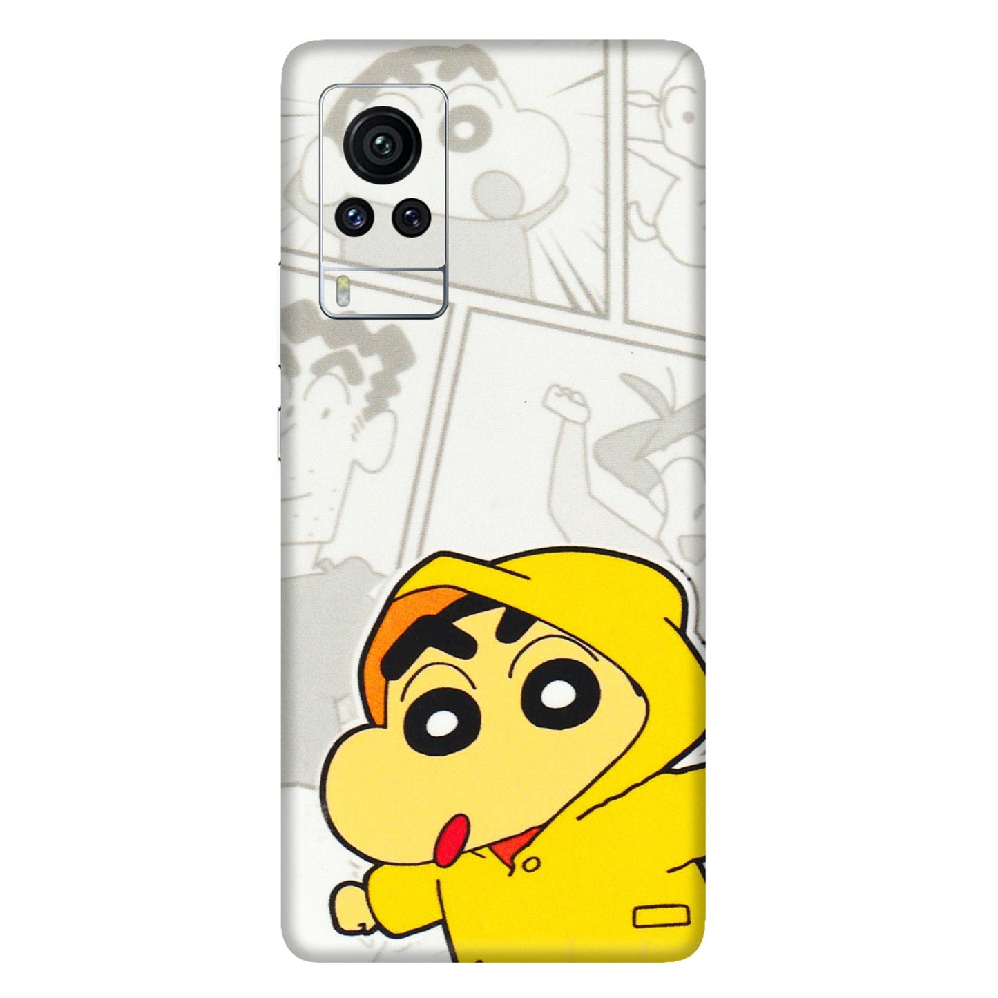 VIVO Z/V/X/T/U/S Series Phone Skins (All Models) - Yellow Shinchan Comic - 3D Embossed Finish (L-246) Vivo X60 Pro