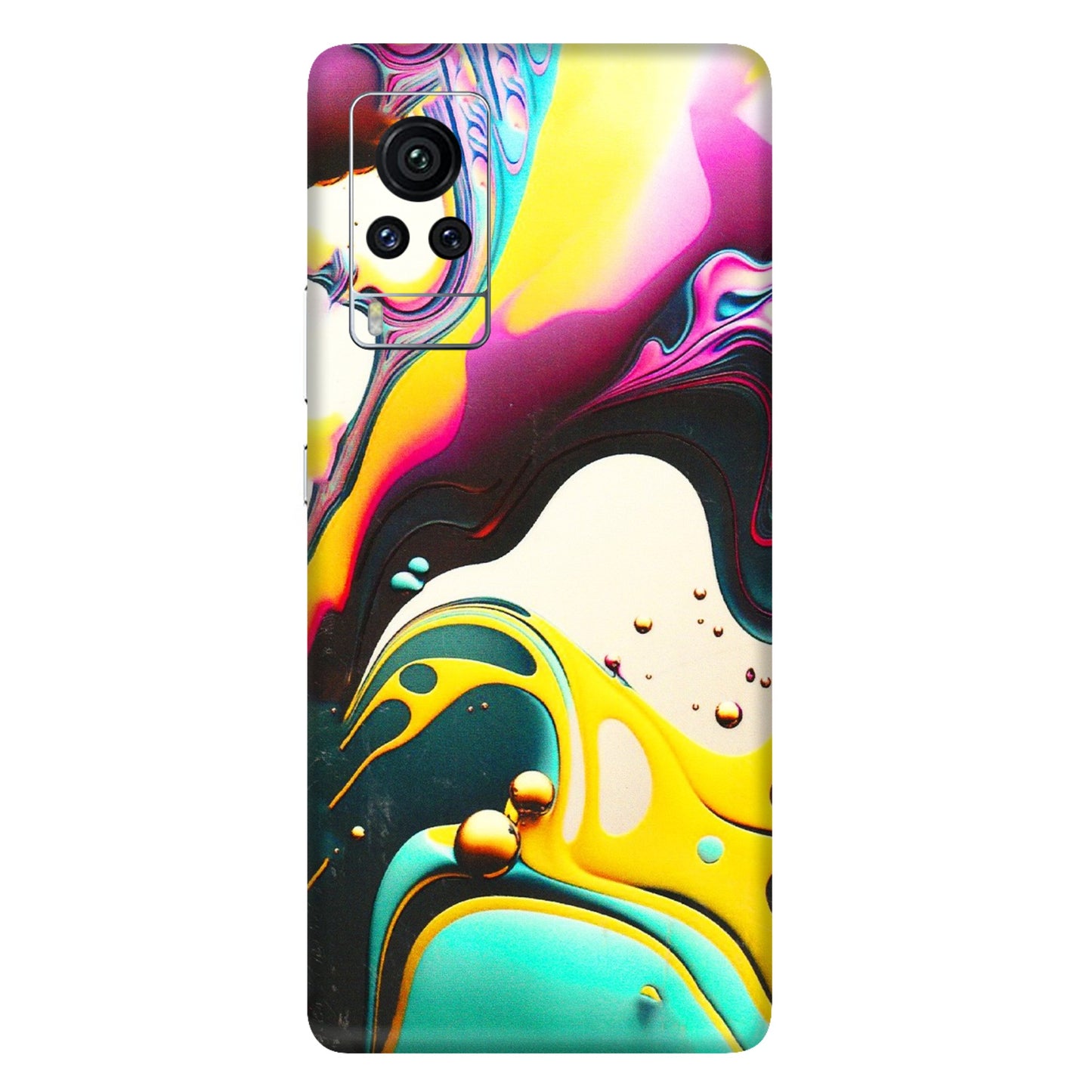 VIVO Z/V/X/T/U/S Series Phone Skins (All Models) - Multicolor Abstract pattern - 3D Embossed Finish (L-254) Vivo X60 Pro