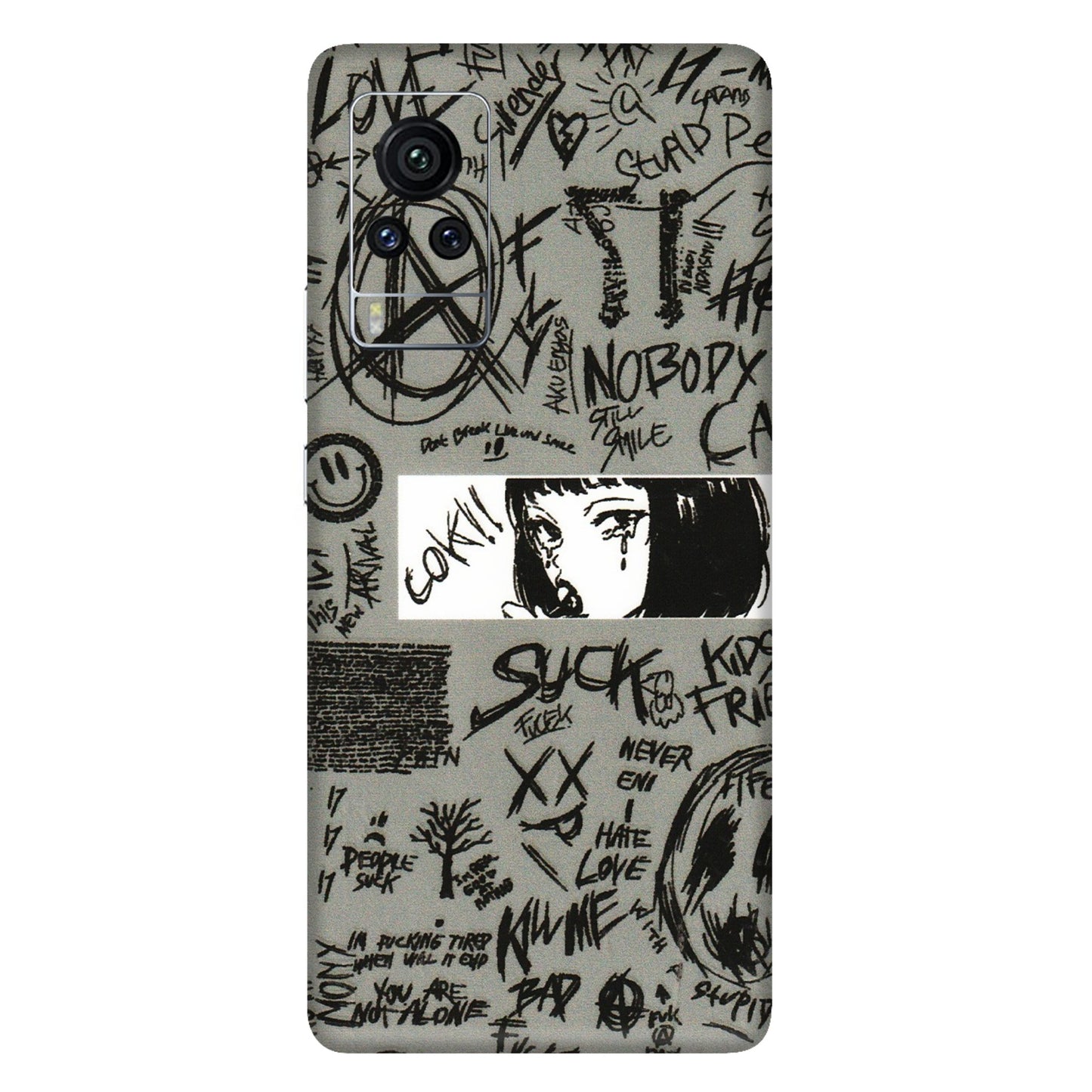 VIVO Z/V/X/T/U/S Series Phone Skins (All Models) - Never Have Love Anime - 3D Embossed Finish (L-260) Vivo X60 Pro