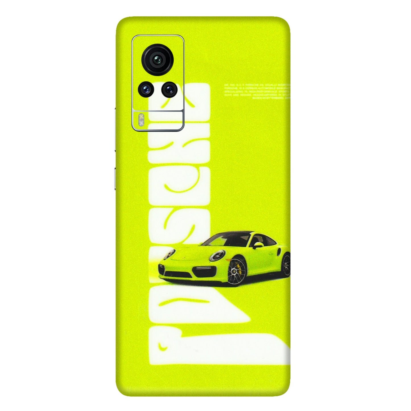 VIVO Z/V/X/T/U/S Series Phone Skins (All Models) - Lime Green Porche - 3D Embossed Finish (L-30) Vivo X60 Pro