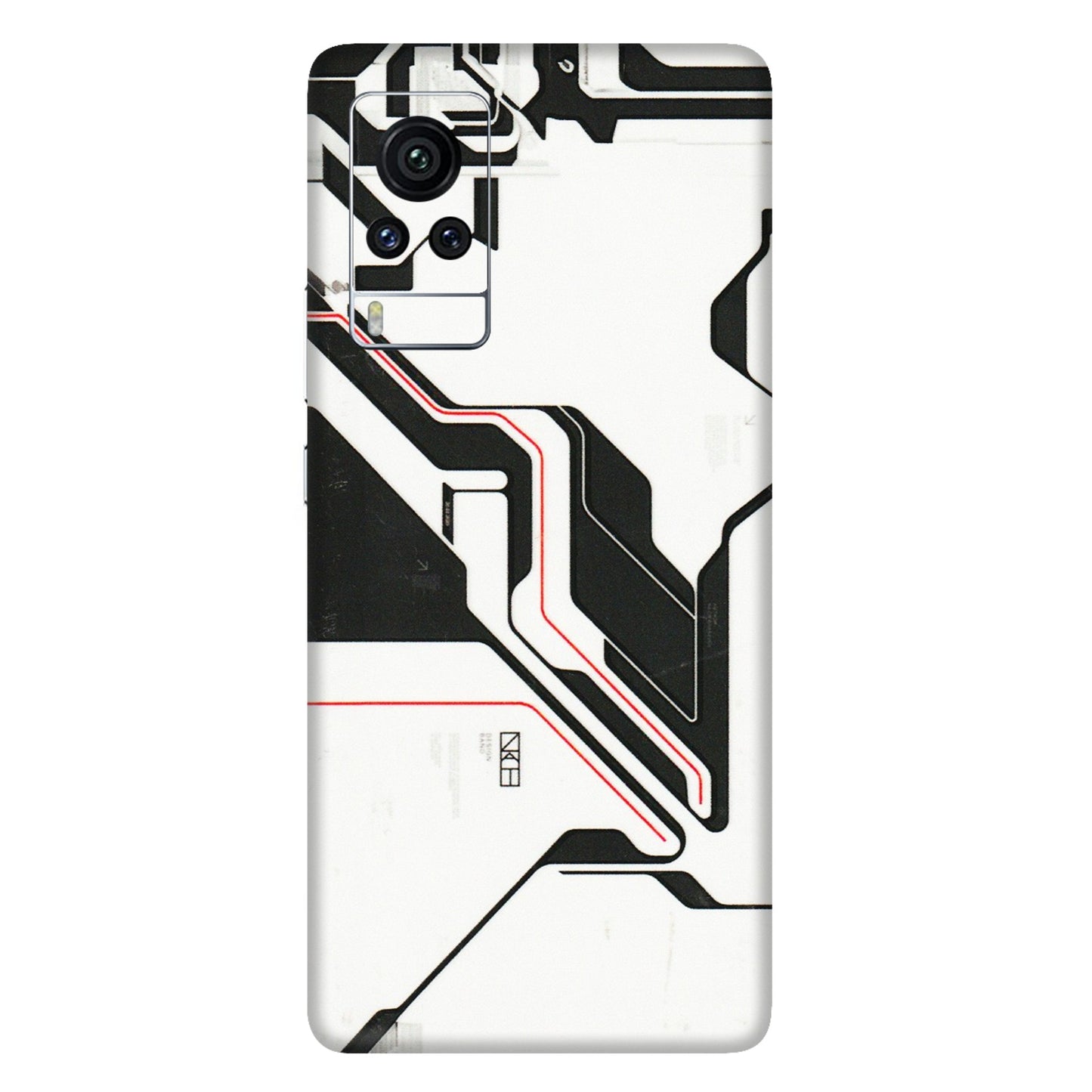 VIVO Z/V/X/T/U/S Series Phone Skins (All Models) - White Techy Logo - 3D Embossed Finish (L-312) Vivo X60 Pro