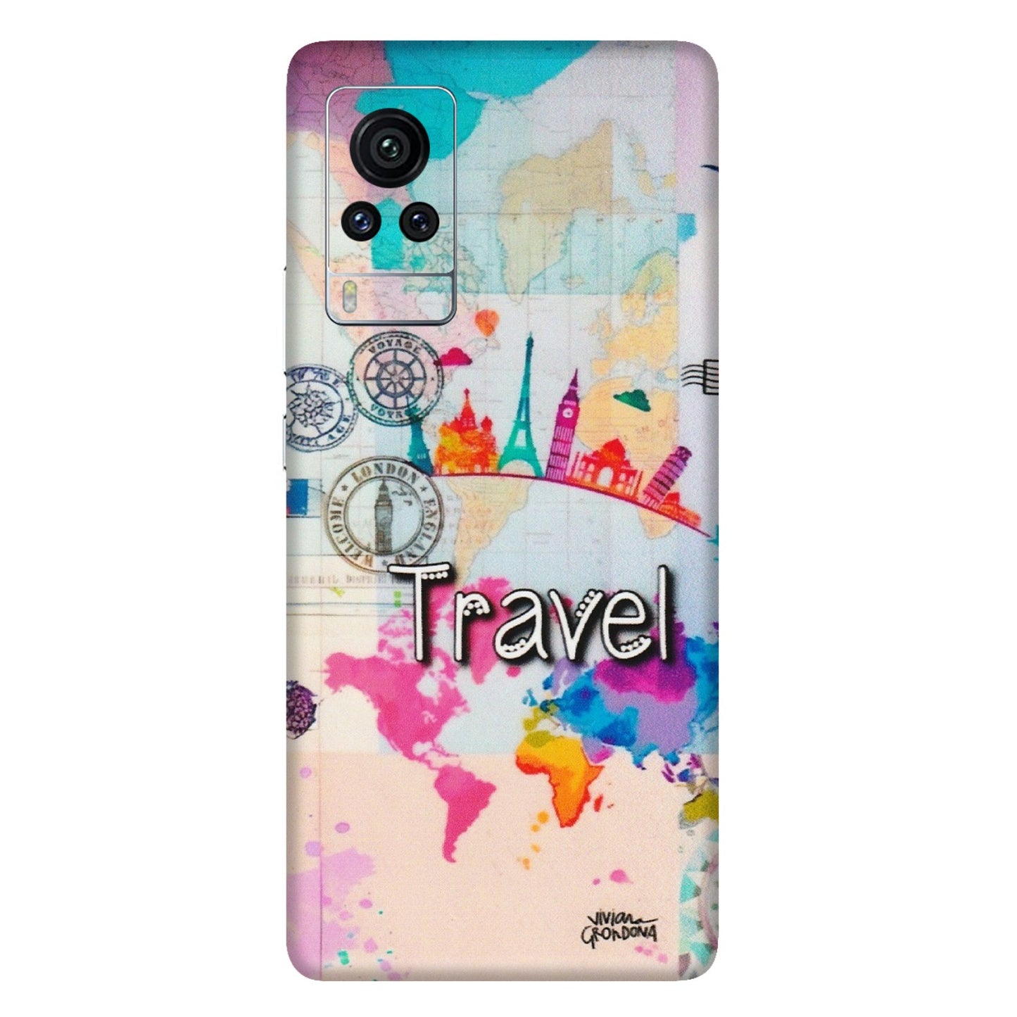 VIVO Z/V/X/T/U/S Series Phone Skins (All Models) - Travel The Wonders - Matte Finish (M-108) Vivo X60 Pro
