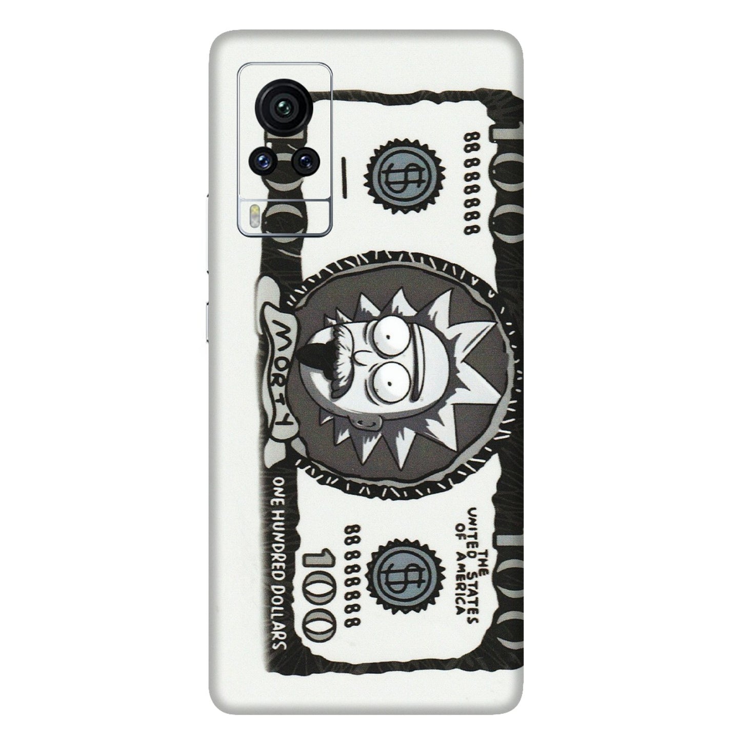 VIVO Z/V/X/T/U/S Series Phone Skins (All Models) - Rick And Morty Hundred Dollar Anime - Matte Finish (M-161) Vivo X60 Pro