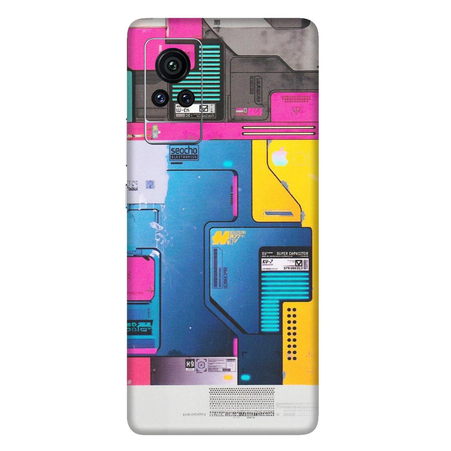 VIVO Z/V/X/T/U/S Series Phone Skins (All Models) - Colourfull Motherboard Internals - Matte Finish (M-55) Vivo X60 Pro