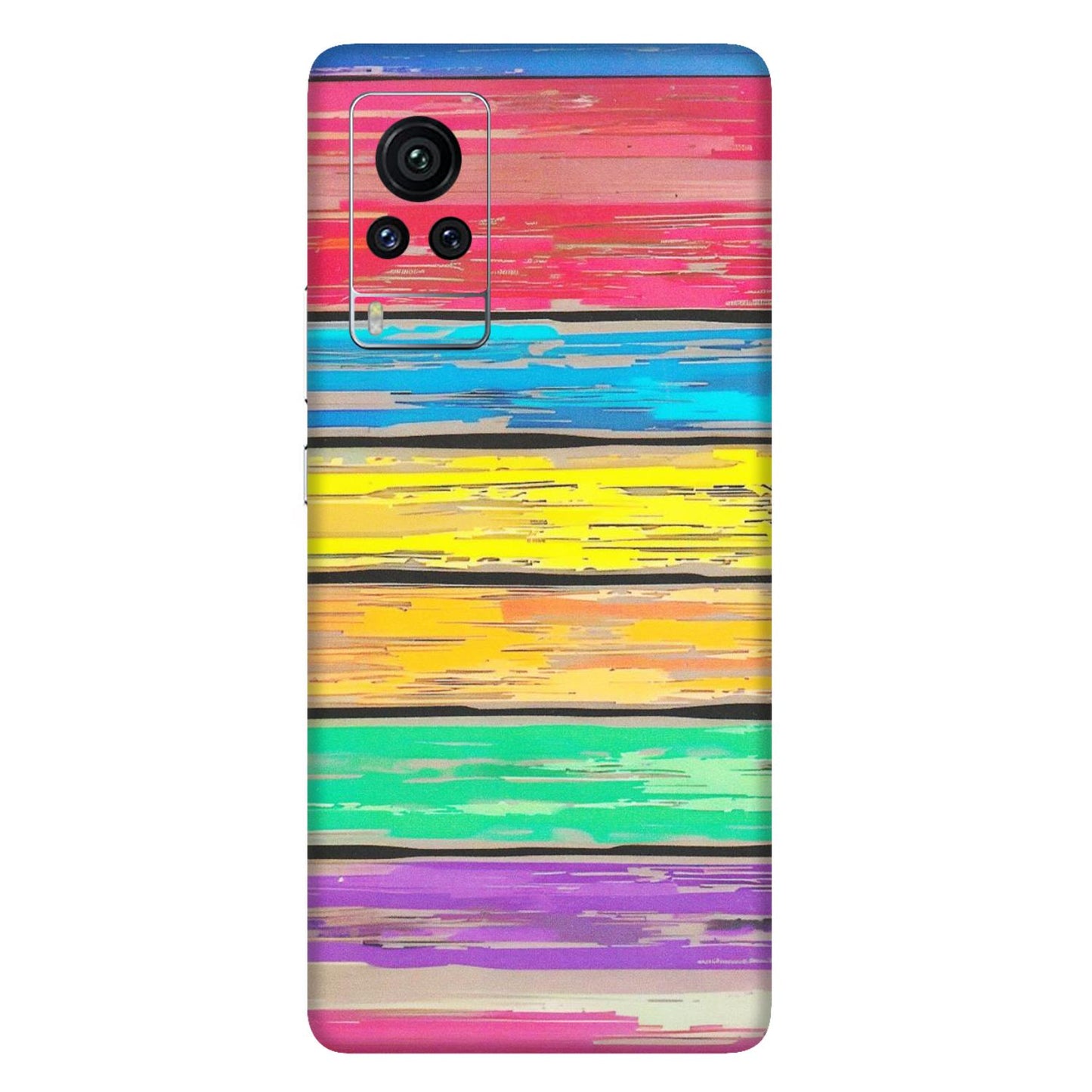 VIVO Z/V/X/T/U/S Series Phone Skins (All Models) - Multi Colour Wooden Wall - Matte Finish (M-96) Vivo X60 Pro