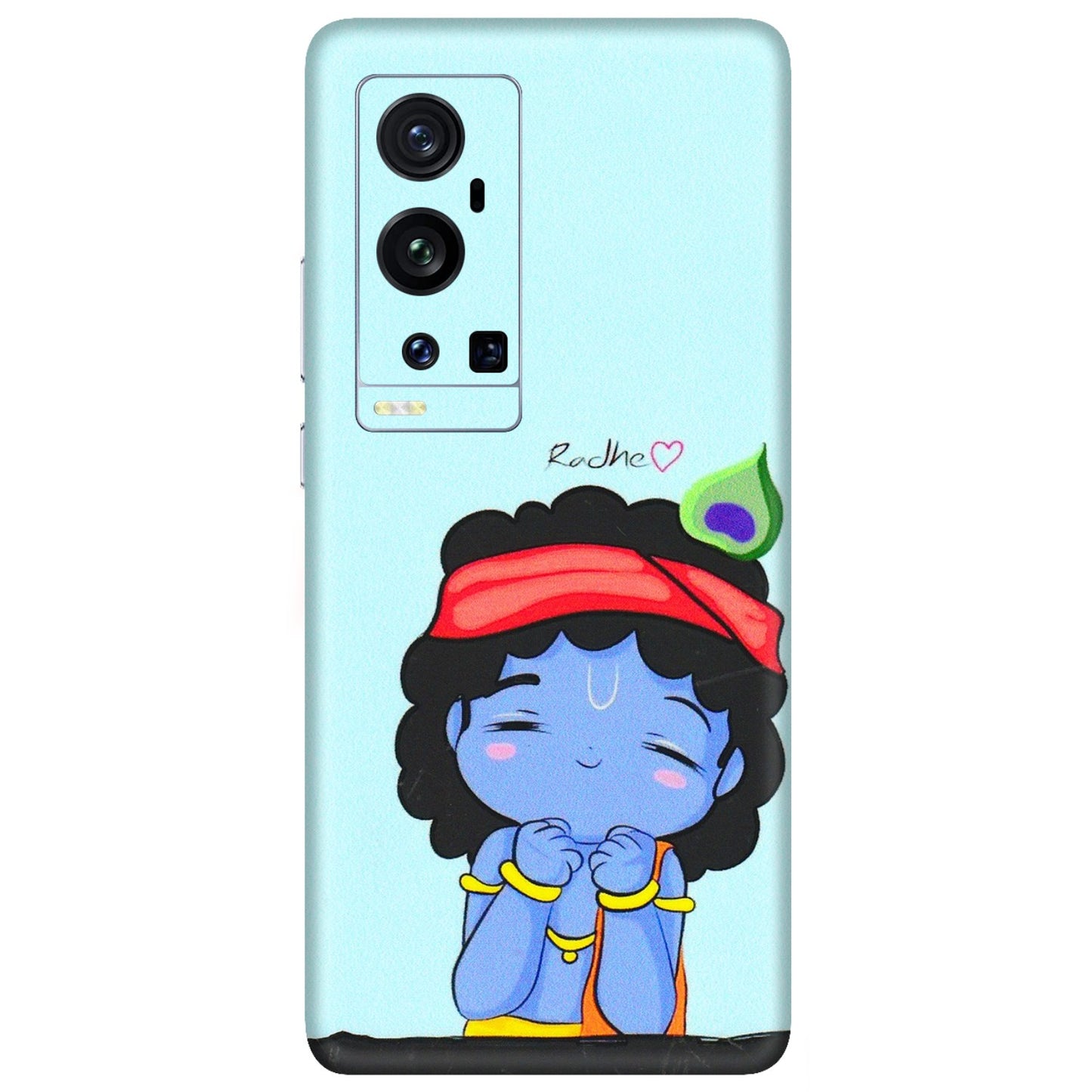 VIVO Z/V/X/T/U/S Series Phone Skins (All Models) - Radhe Radhe Cute Toon - 3D Embossed Finish (L-05) Vivo X60 Pro Plus