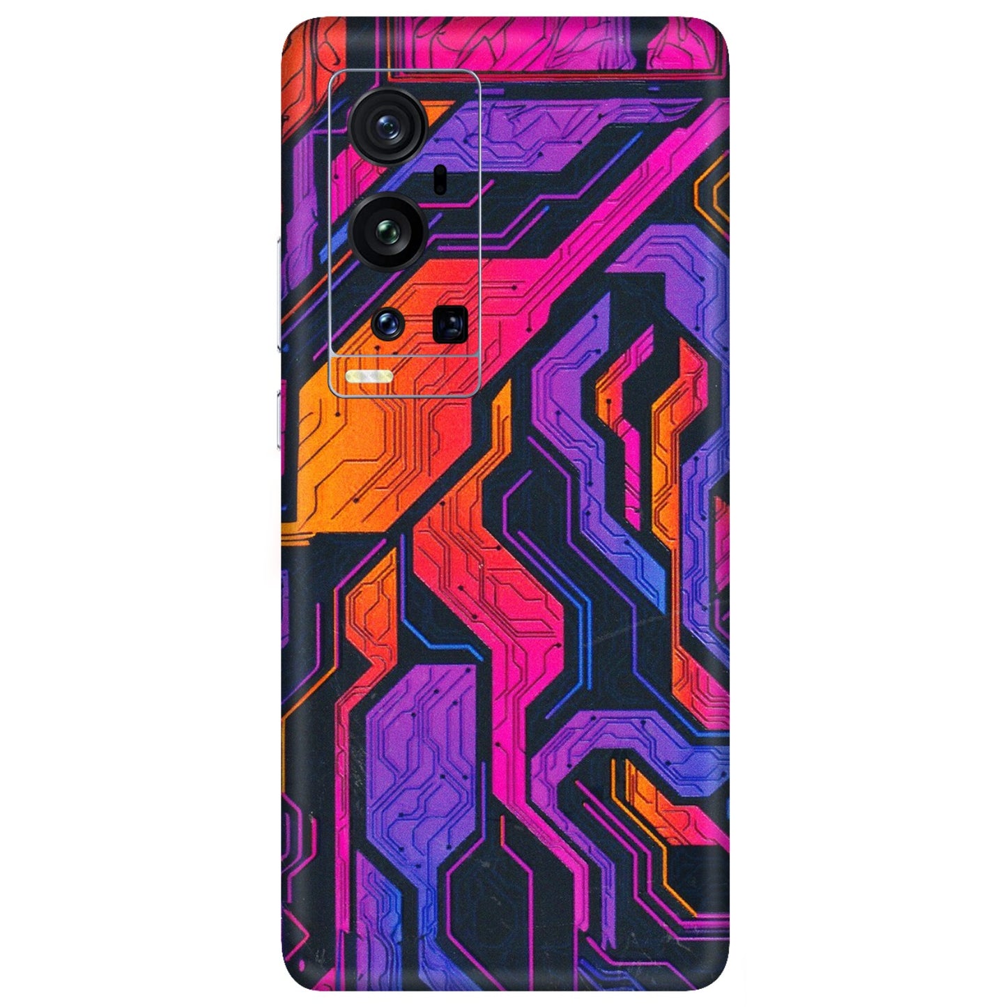 VIVO Z/V/X/T/U/S Series Phone Skins (All Models) - Tech Circuits Futuristic - 3D Embossed Finish (L-07) Vivo X60 Pro Plus