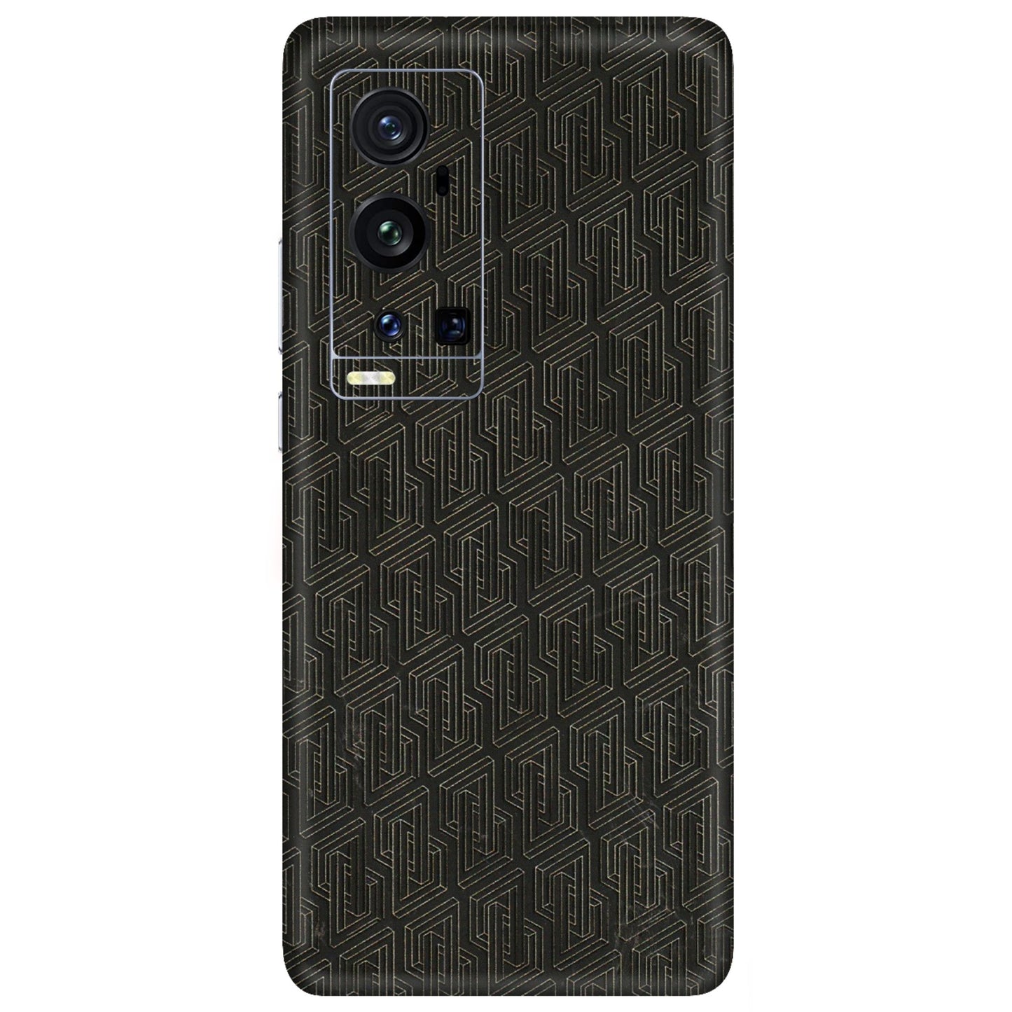 VIVO Z/V/X/T/U/S Series Phone Skins (All Models) - Black Abstract Pattern - 3D Embossed Finish (L-117) Vivo X60 Pro Plus