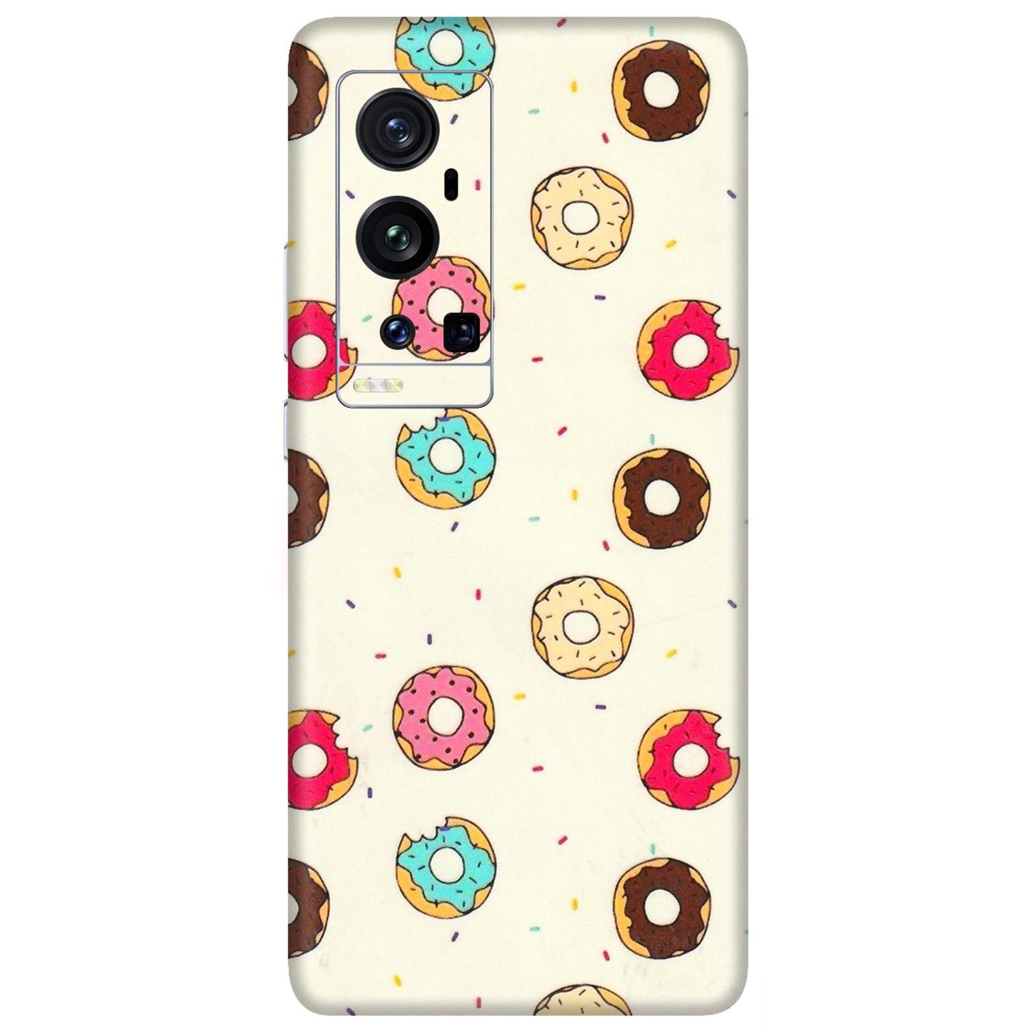 VIVO Z/V/X/T/U/S Series Phone Skins (All Models) - Mini Donuts Doodle Art - 3D Embossed Finish (L-122) Vivo X60 Pro Plus