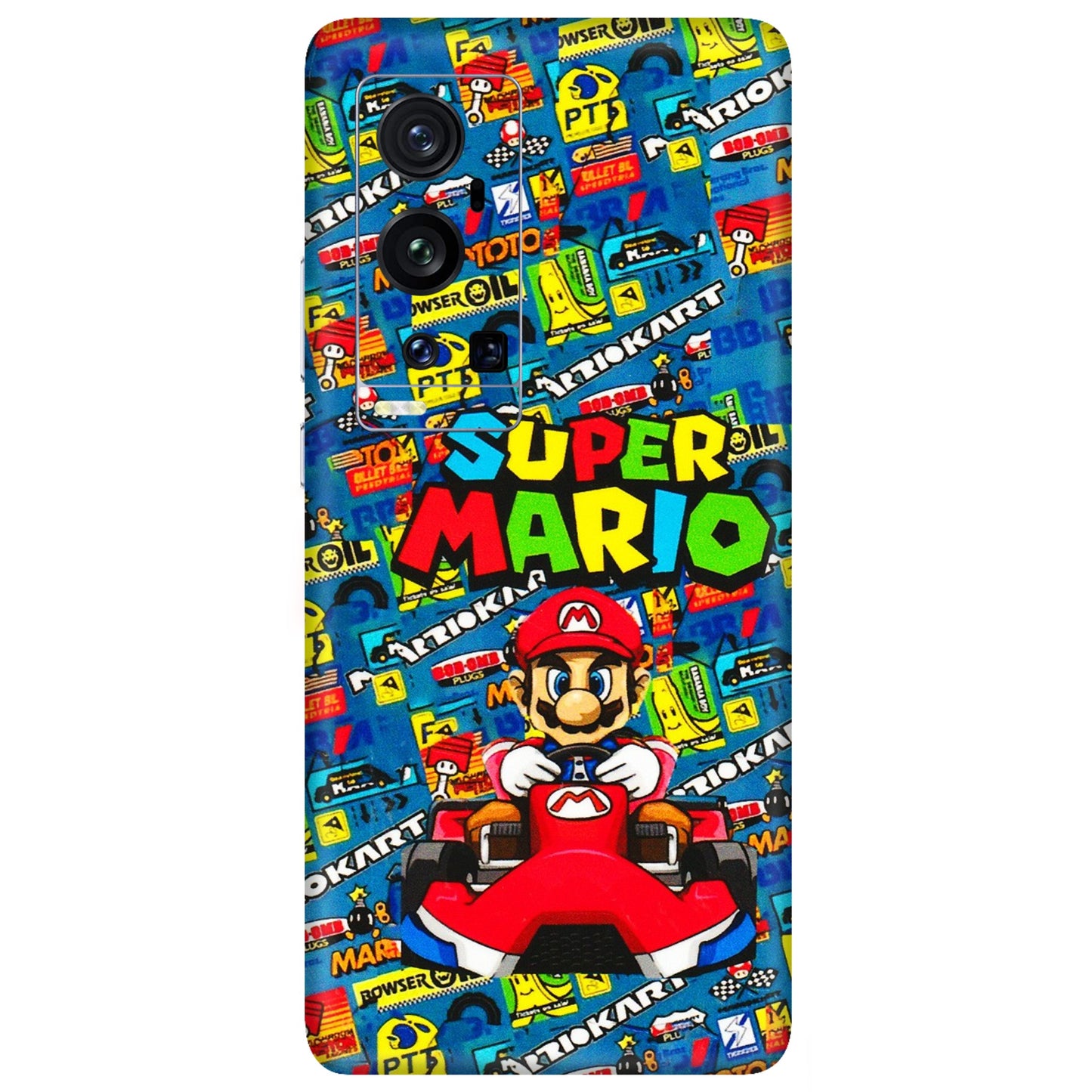 VIVO Z/V/X/T/U/S Series Phone Skins (All Models) - Super Mario Kart - 3D Embossed Finish (L-140) Vivo X60 Pro Plus