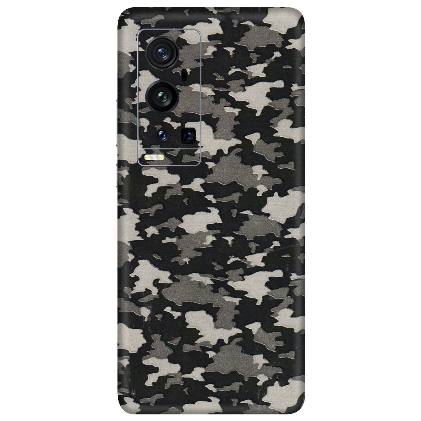 VIVO Z/V/X/T/U/S Series Phone Skins (All Models) - Black/Grey Camoflaunge - 3D Embossed Finish (L-142) Vivo X60 Pro Plus
