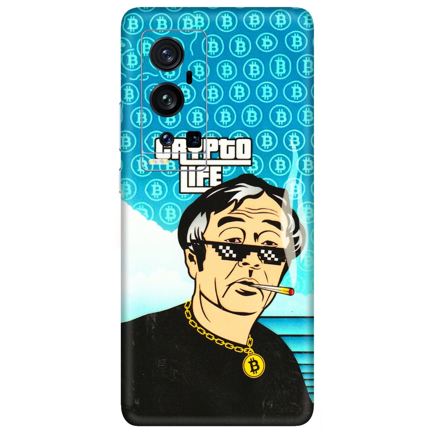 VIVO Z/V/X/T/U/S Series Phone Skins (All Models) - Crypto Thug Life - 3D Embossed Finish (L-179) Vivo X60 Pro Plus
