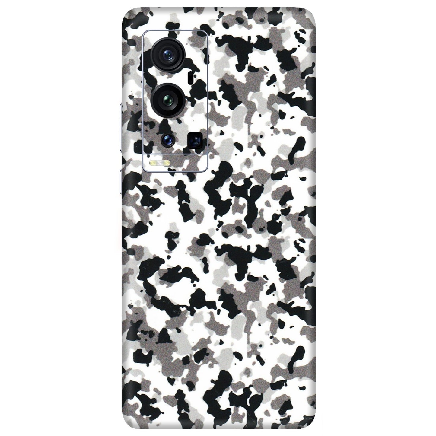 VIVO Z/V/X/T/U/S Series Phone Skins (All Models) - White Black Camouflage - 3D Embossed Finish (L-18) Vivo X60 Pro Plus
