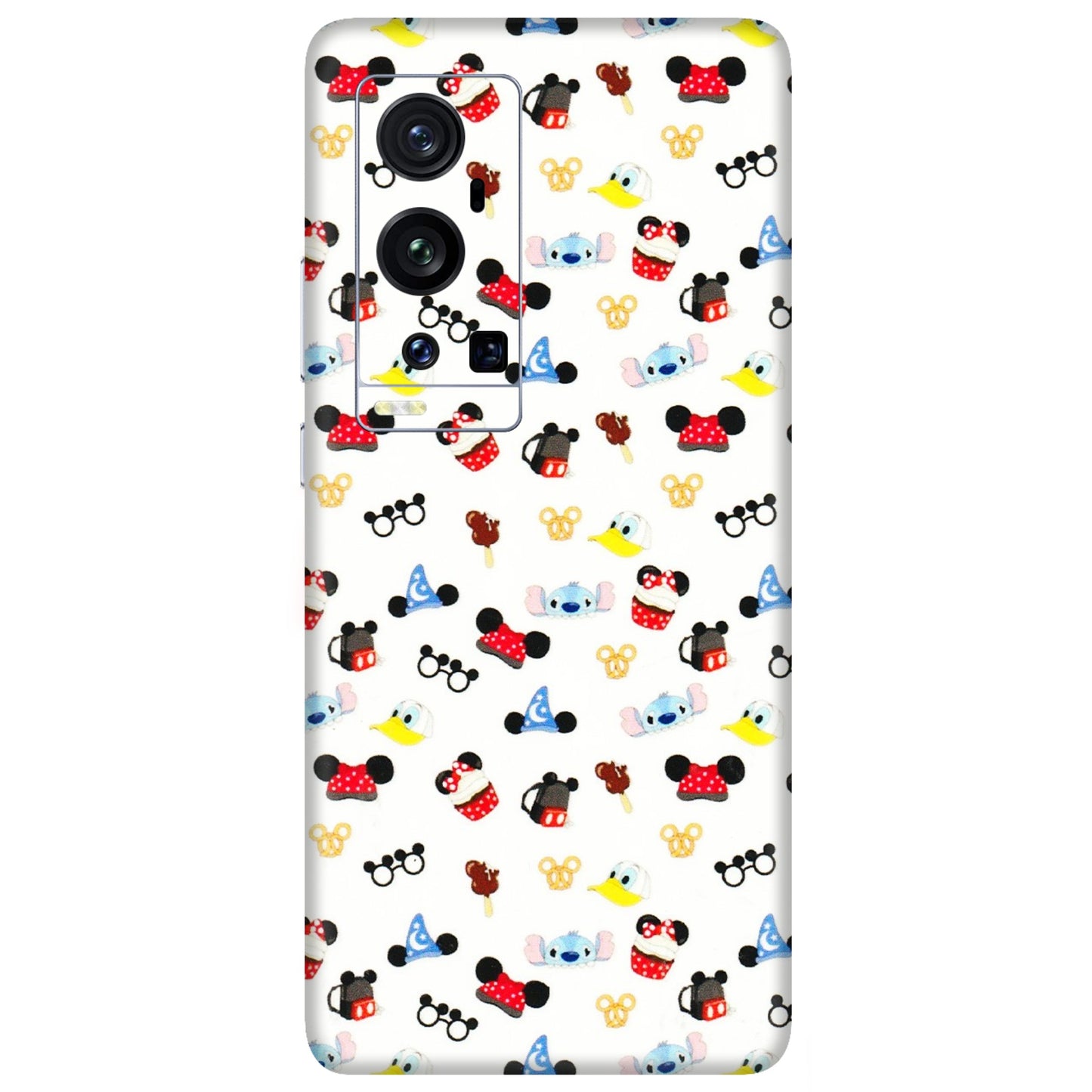 VIVO Z/V/X/T/U/S Series Phone Skins (All Models) - Minnie Mouse & Donald Doodles s - 3D Embossed Finish (L-194) Vivo X60 Pro Plus